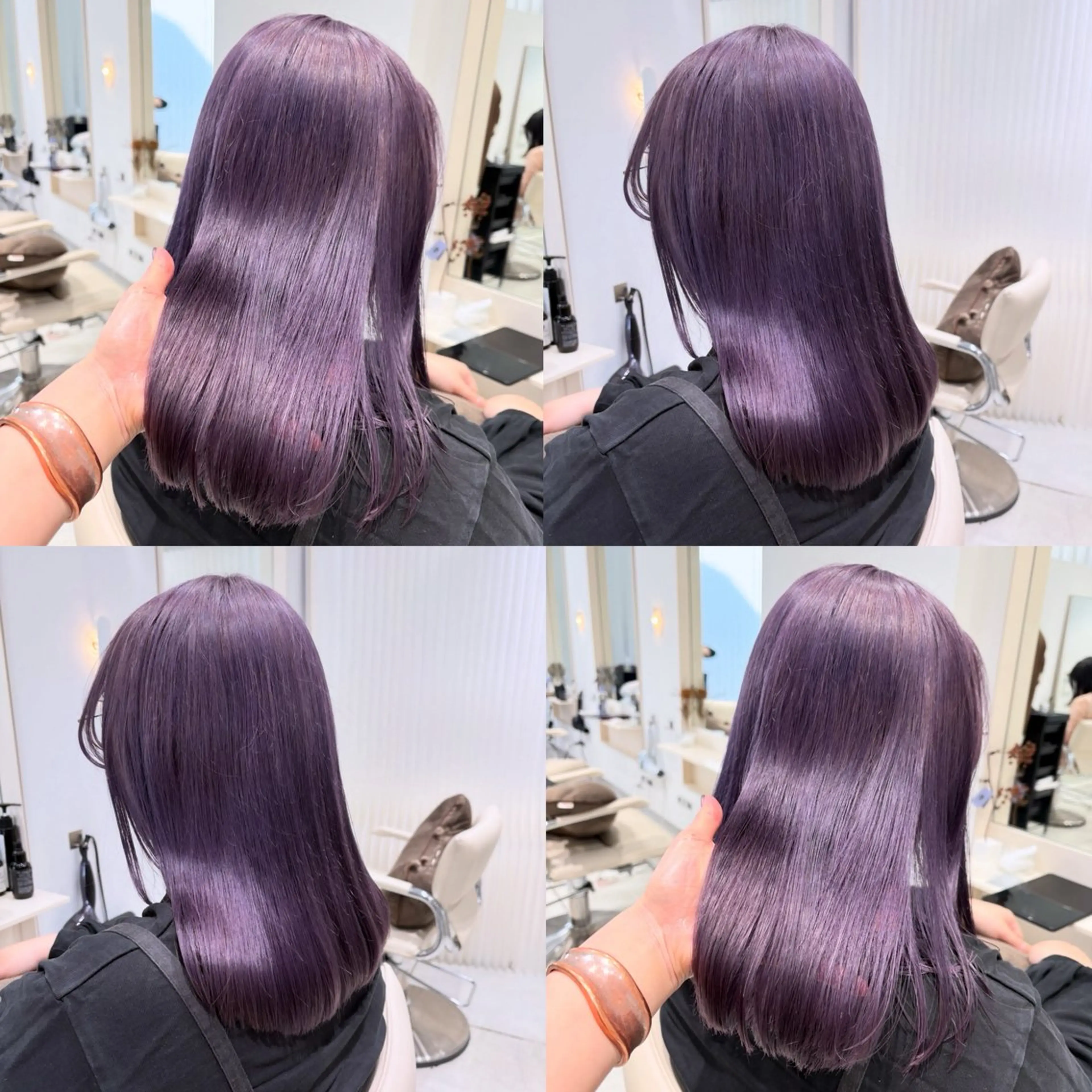 ミディアム カラー ベージュカラー ダブルカラー グレージュ ハイトーンカラー ラベンダーカラー ヘアカラー トリートメント ヘッドスパ ヘアセット カジュアルを女っぽく 𝗮𝘆𝗮𝗰𝗼のヘアスタイル
