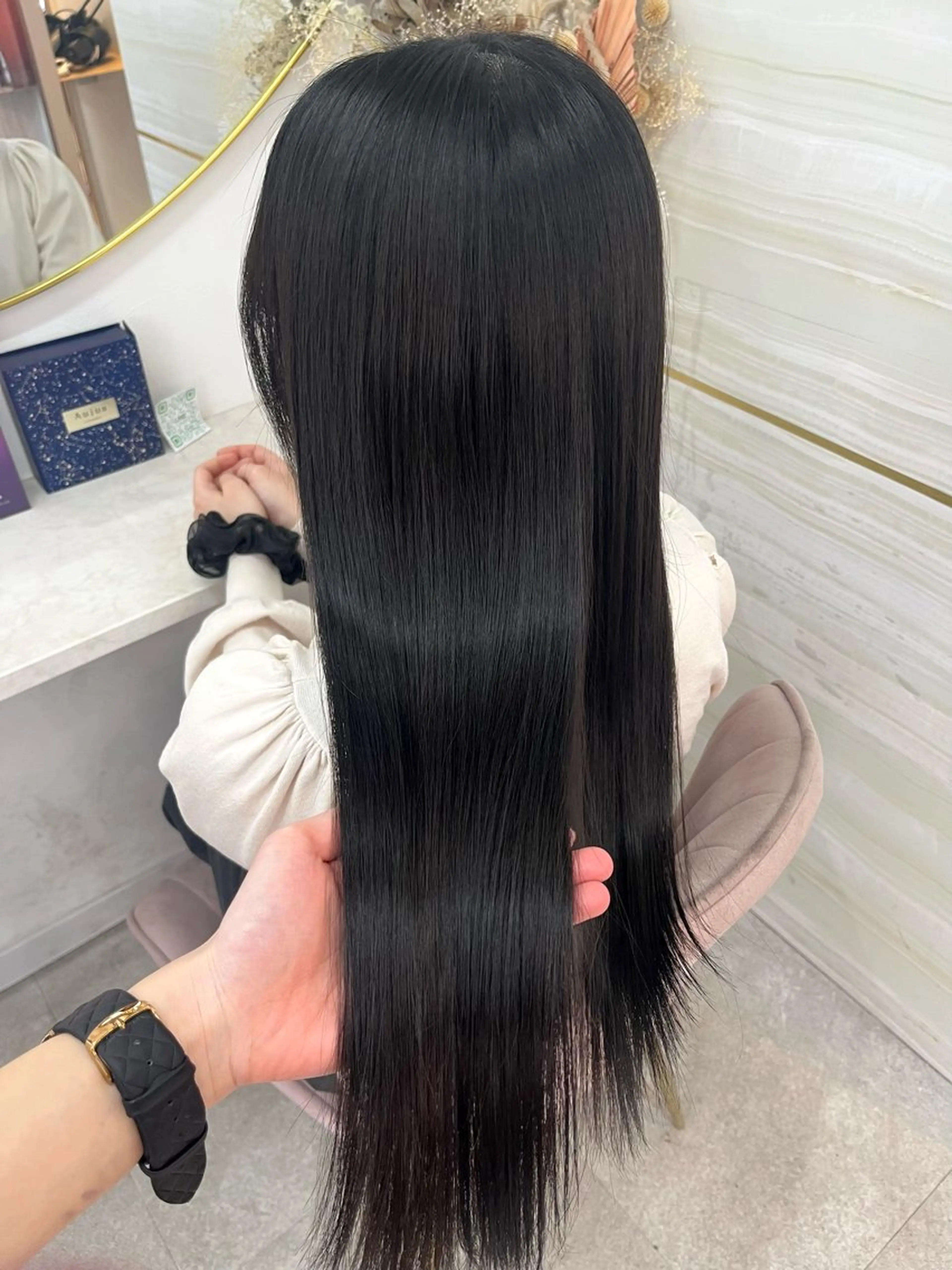 ロング くせ毛 縮毛矯正 縮毛矯正 🏹あみ🏹暗髪 /オリーブ/髪質改善のヘアスタイル