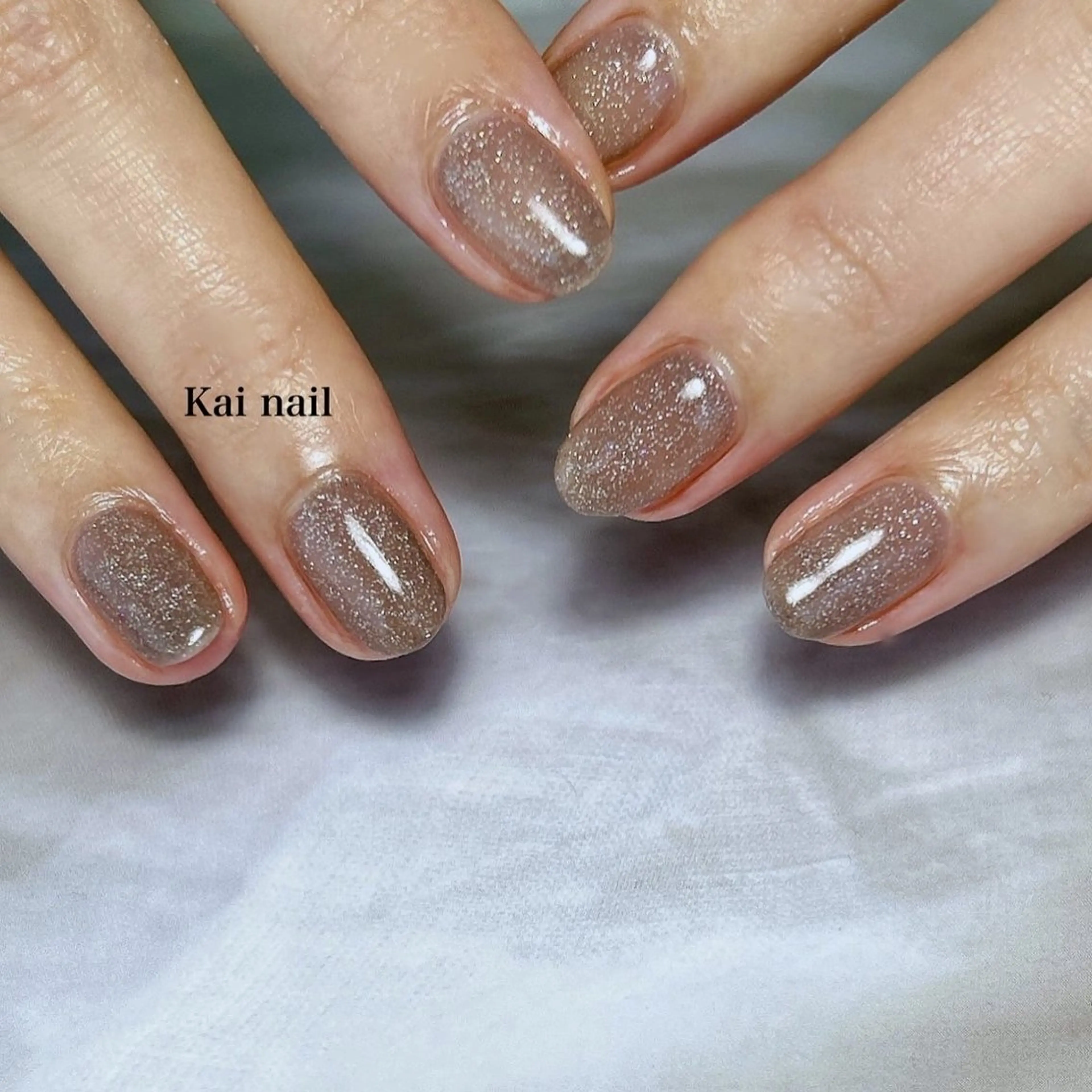 ネイル 韓国ネイル ラメ(グリッター) ラメグラデーション マグネットネイル ワンカラーネイル ハンドネイル Kai  nail Mayukoのネイルデザイン