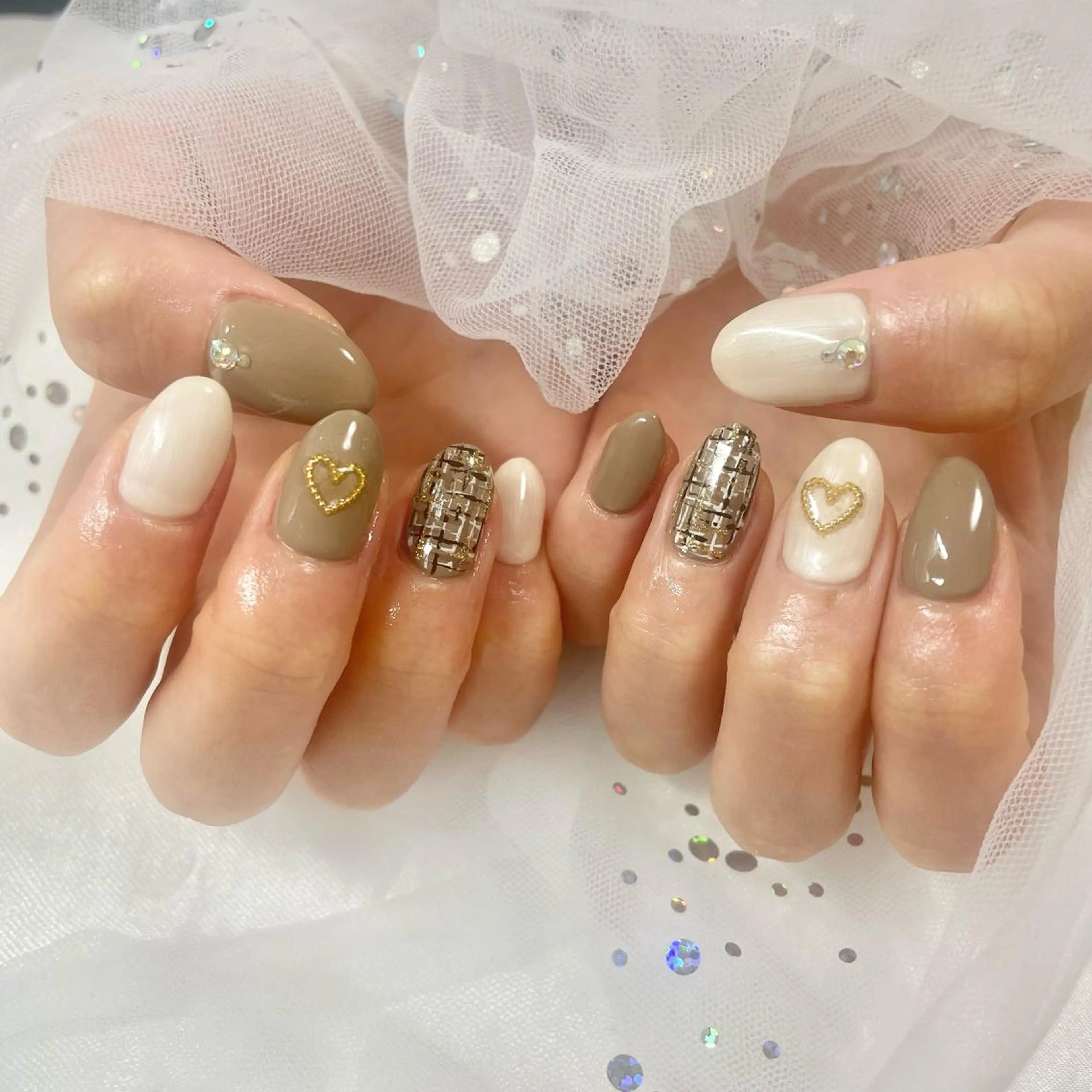 ネイル ツイードネイル ハンドネイル フットネイル 🎀AYAKO 🎀中韓ネイルのネイルデザイン