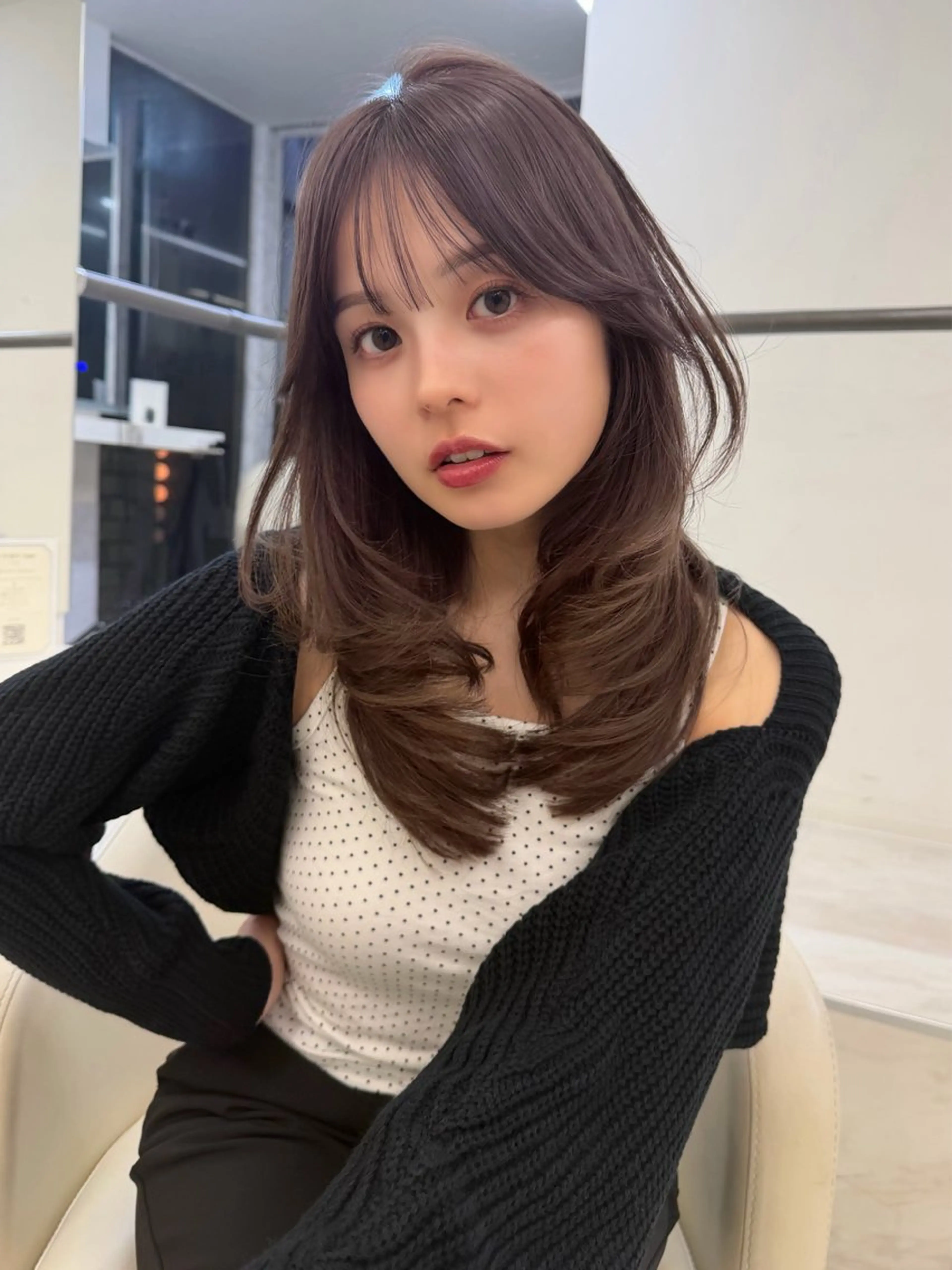 ロング カラー ヘアアレンジ ブラウンカラー 透明感カラー レイヤーカット momo /レイヤー/暖色のヘアスタイル