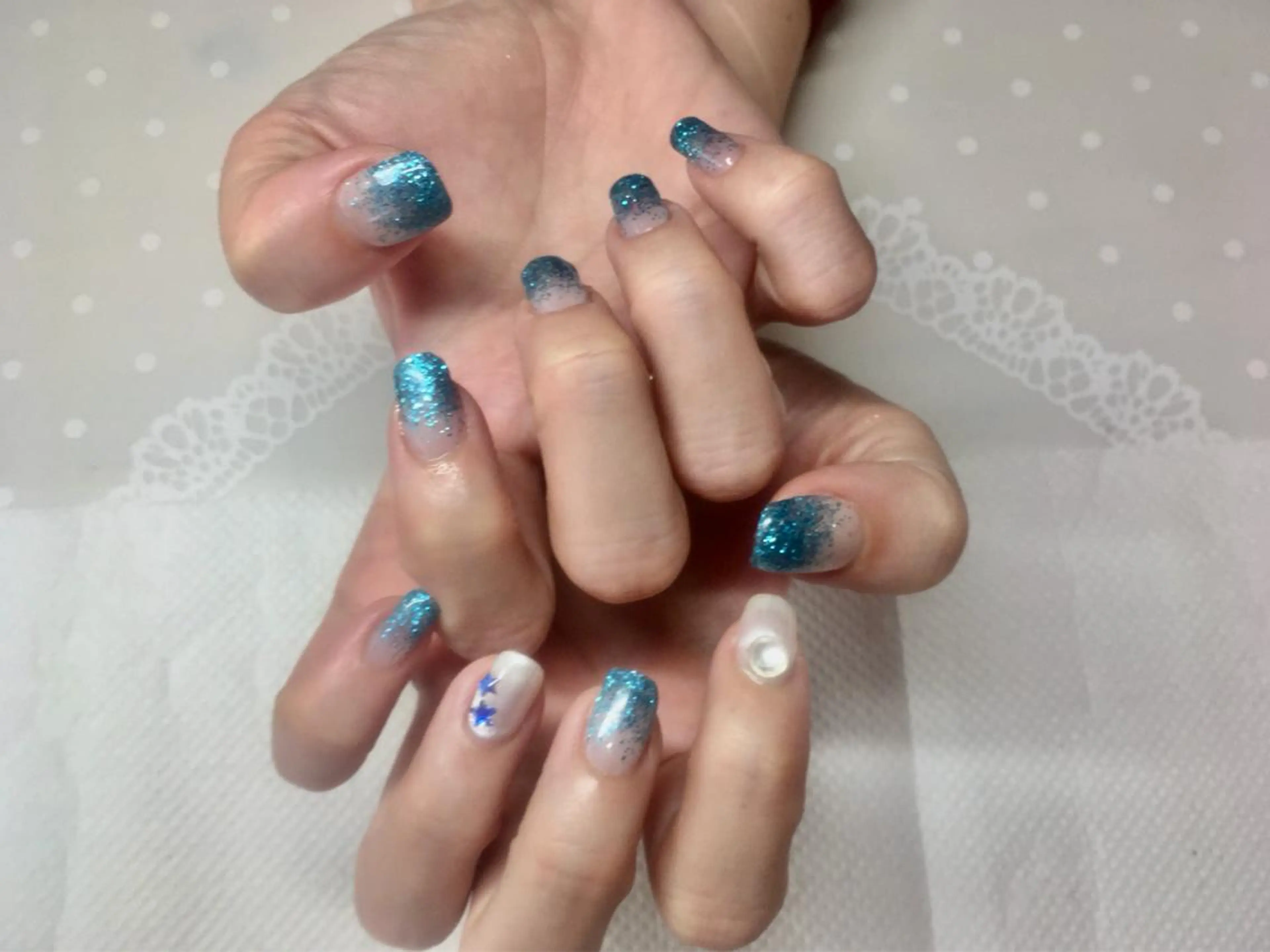 ネイル グラデーション ラメ(グリッター) ラメグラデーション 新宿ネイルサロン ジェミディローサのネイルデザイン