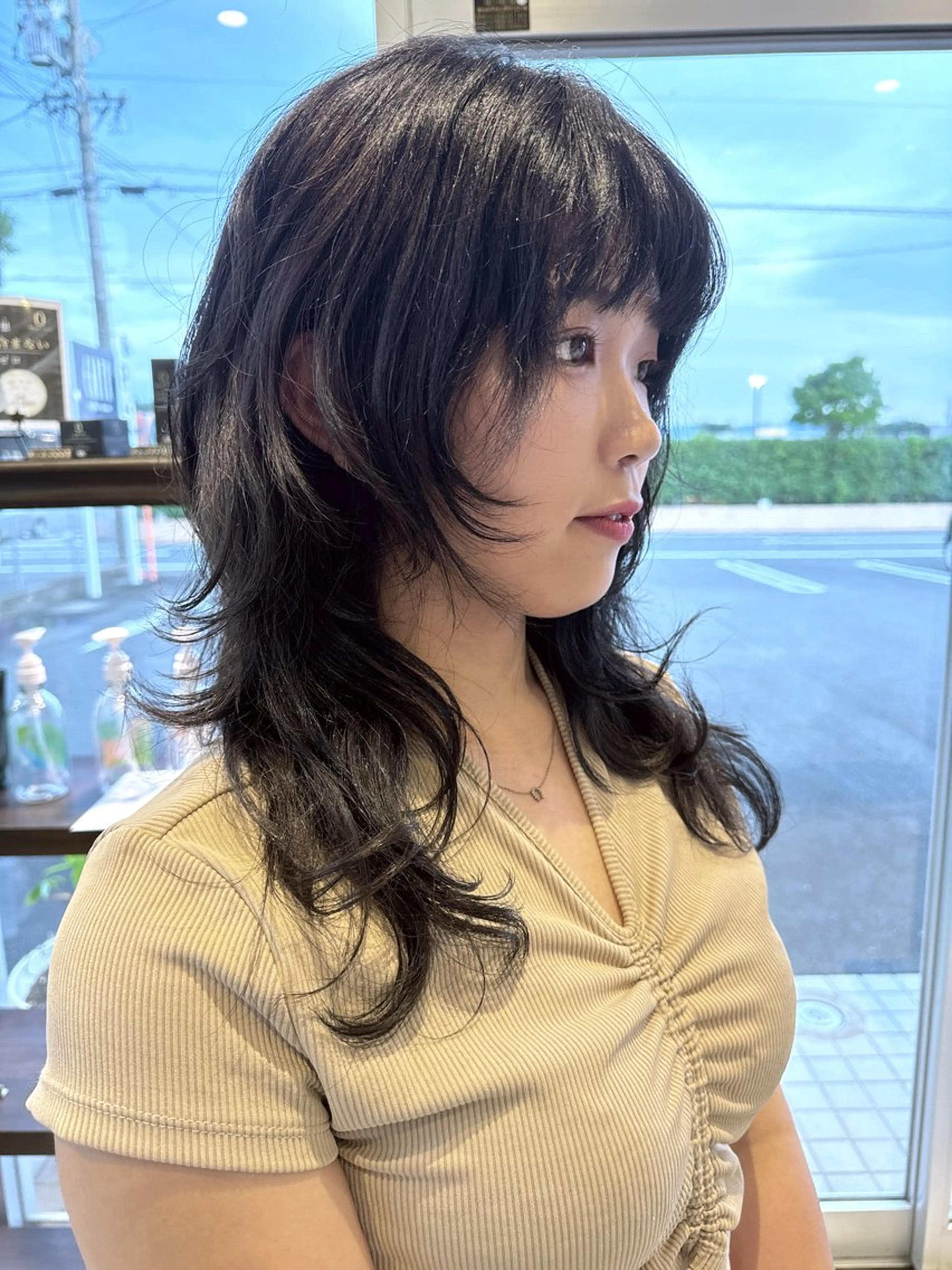 セミロング カラー パーマ 松永 果菜のヘアスタイル