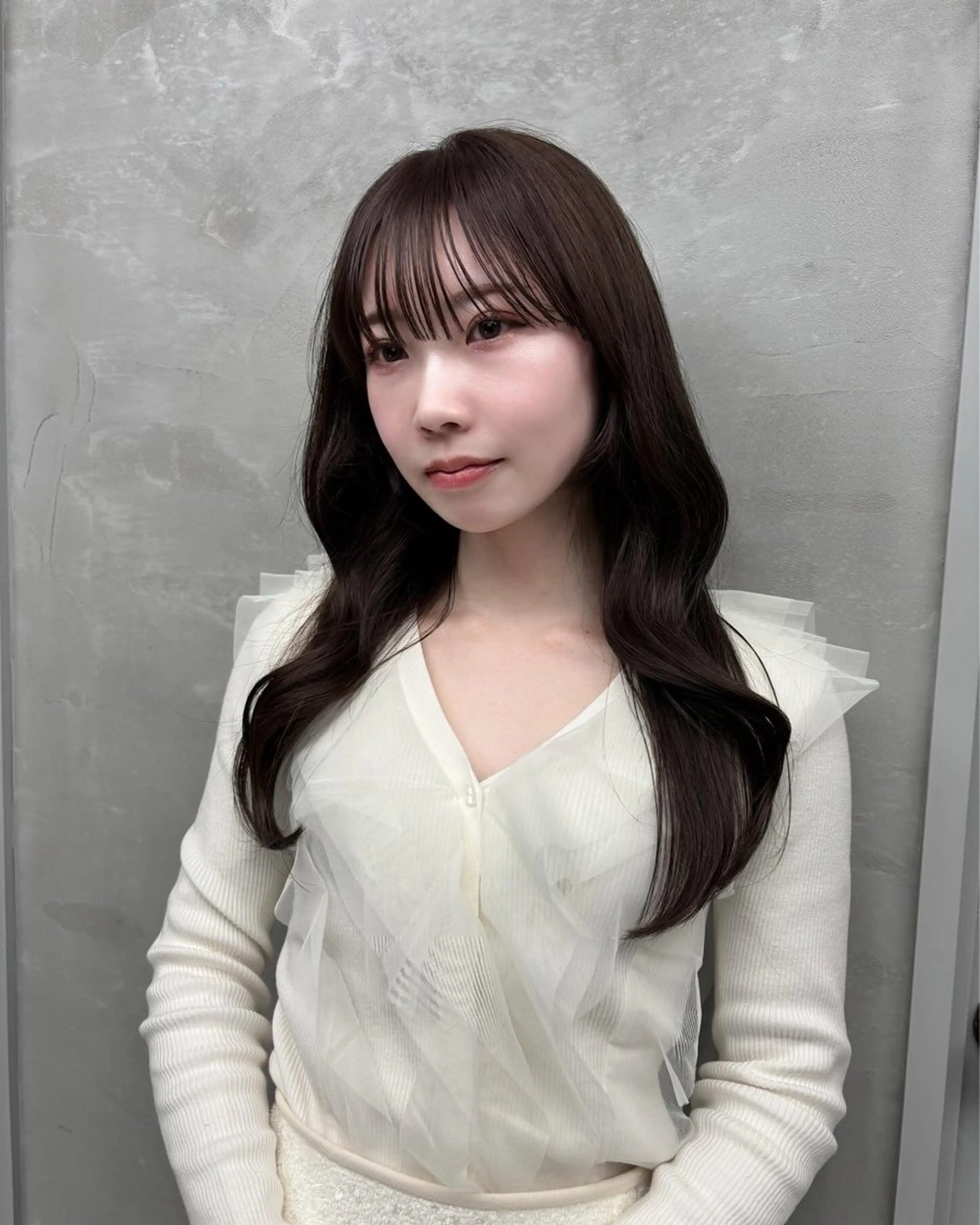 ロング 韓国風ヘア レイヤーカット カット ヘアカラー トリートメント 細井 友貴のヘアスタイル