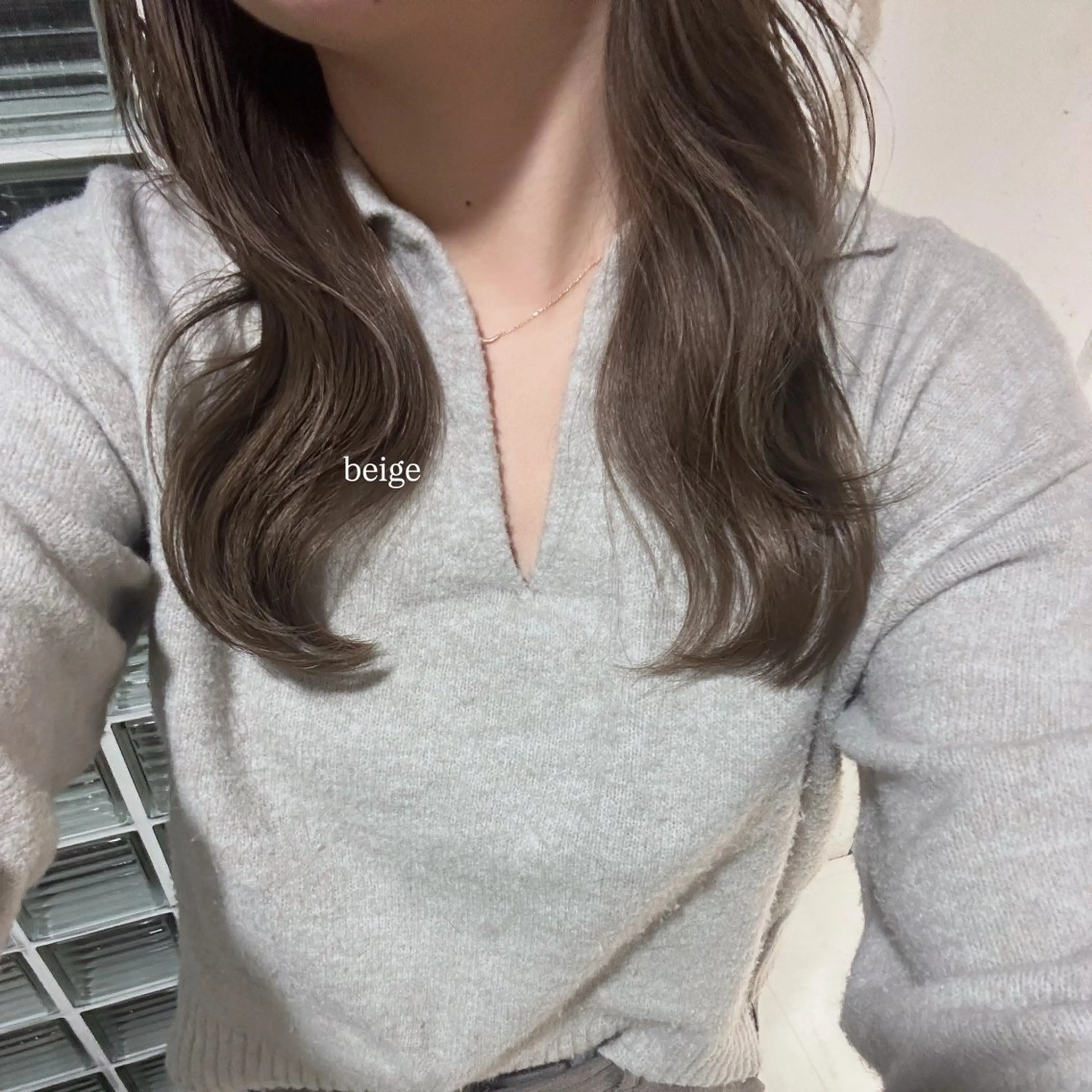 カラー ベージュカラー カット ヘアカラー トリートメント 透明感カラー/顔周り レイヤー/髪質改善のヘアスタイル