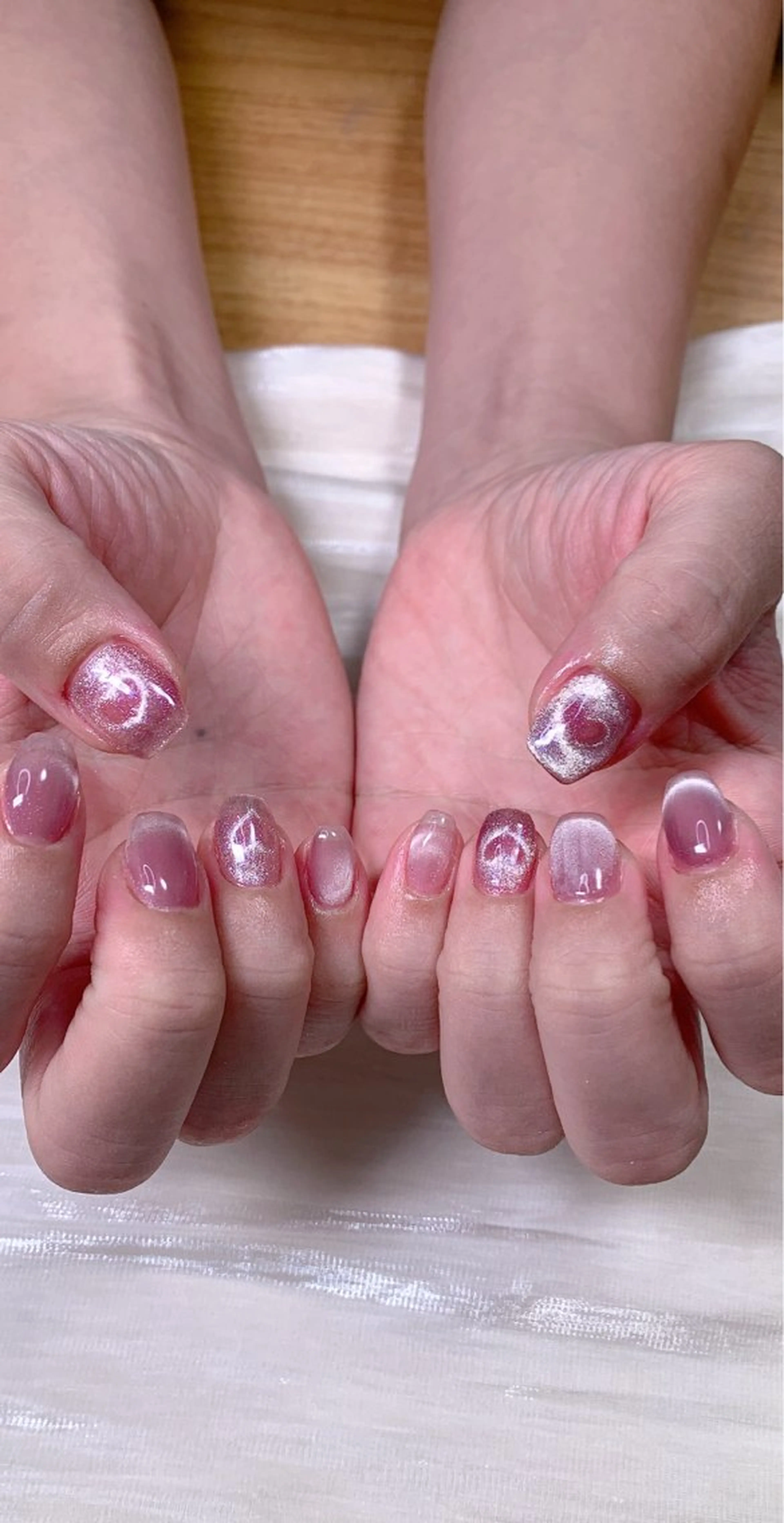 ネイル ハート キラキラネイル マグネットネイル オフィスネイル Cute Tips nailのネイルデザイン