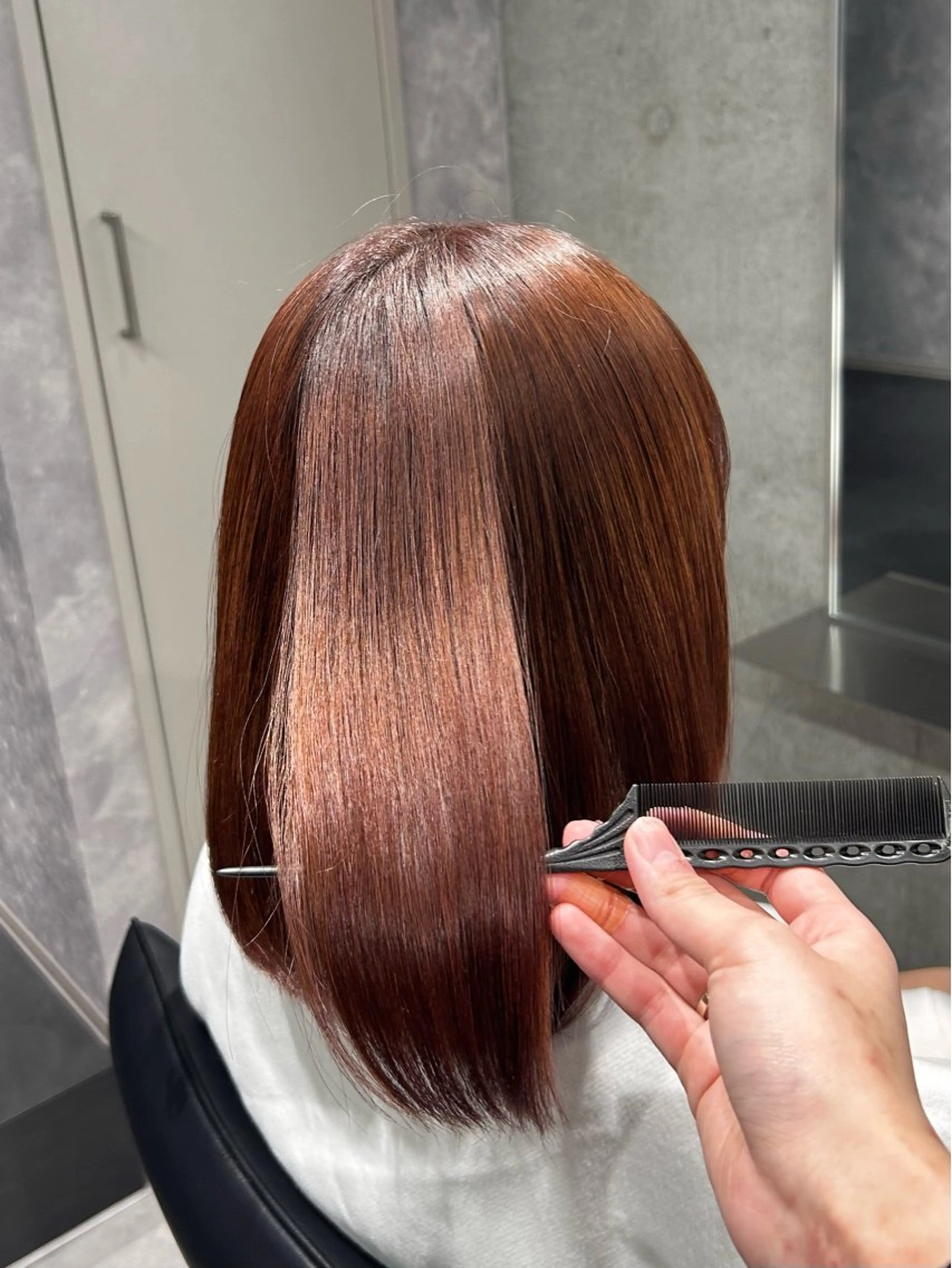 ミディアム カラー カット ヘアカラー トリートメント OAK溝の口 天使の輪👑YUKIのヘアスタイル