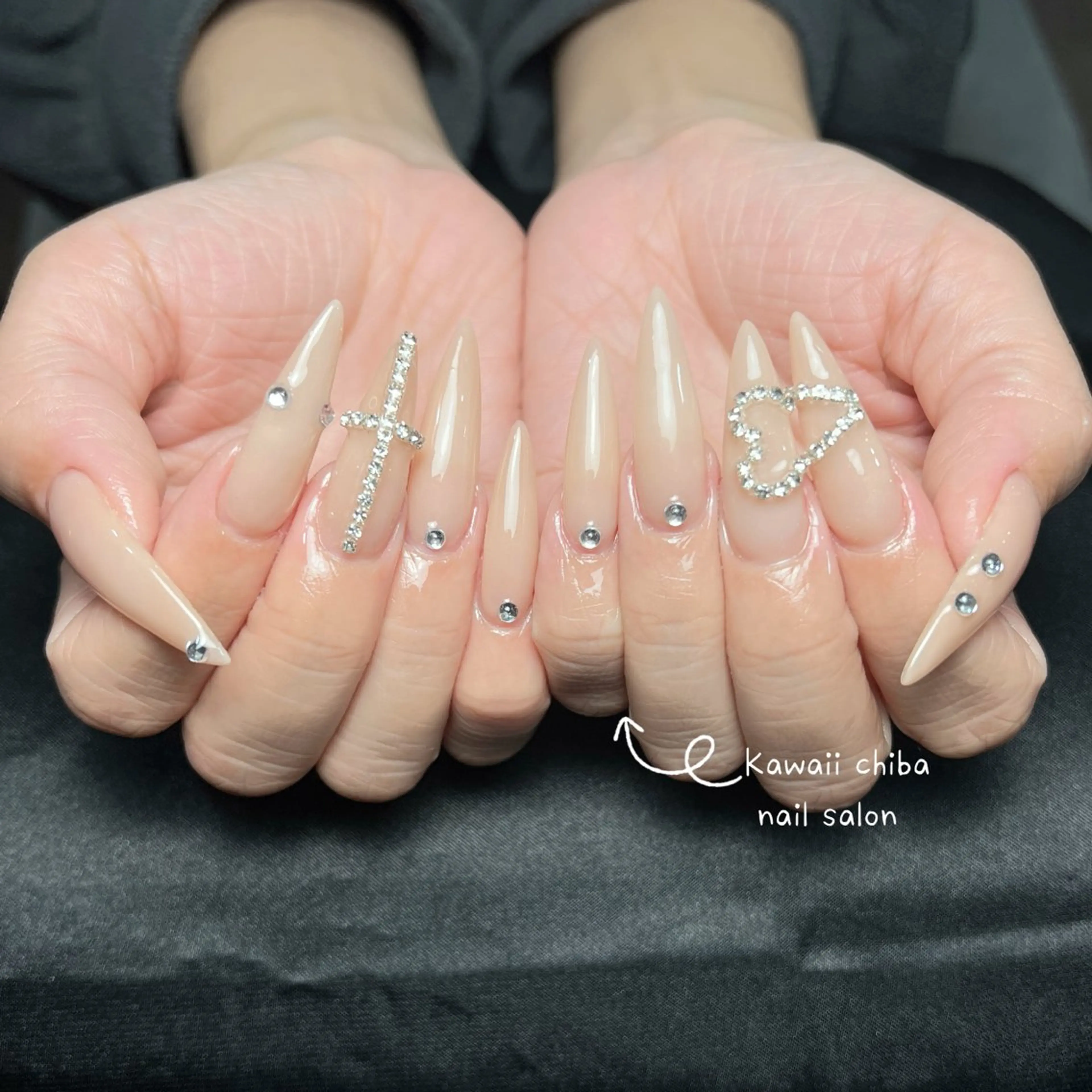 ネイル アートネイル クリアネイル ジェルネイル ハート 韓国ネイル Kawaii _Nailのネイルデザイン
