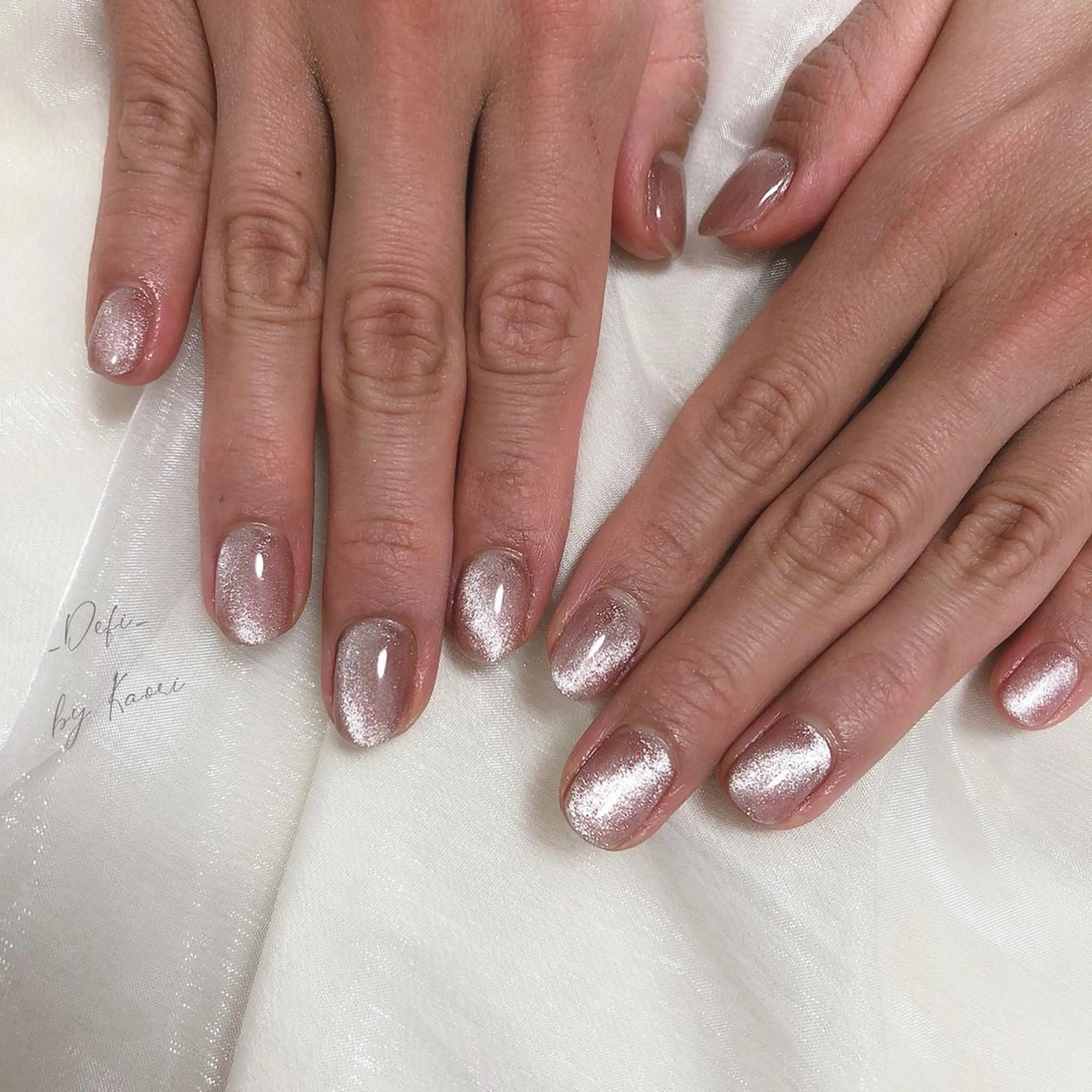 ネイル ブルー ブラウン カジュアル フラワーネイル フットネイル ハンドネイル _Defi_ by Kaoriのネイルデザイン