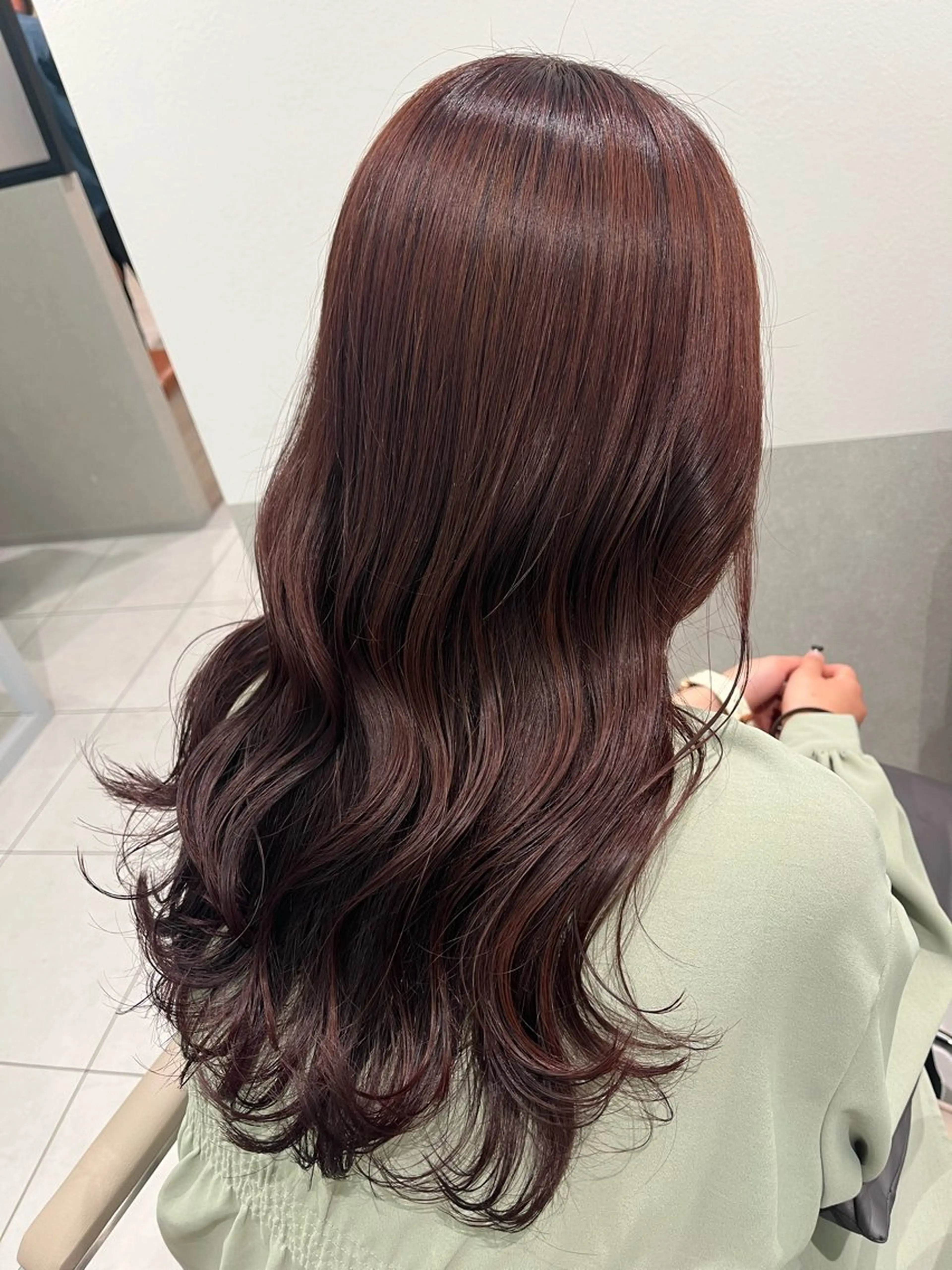 ロング カラー ブラウンカラー ピンクカラー ピンクブラウン カット ヘアカラー トリートメント Eleanor 池袋 🧸Madoka🧸のヘアスタイル