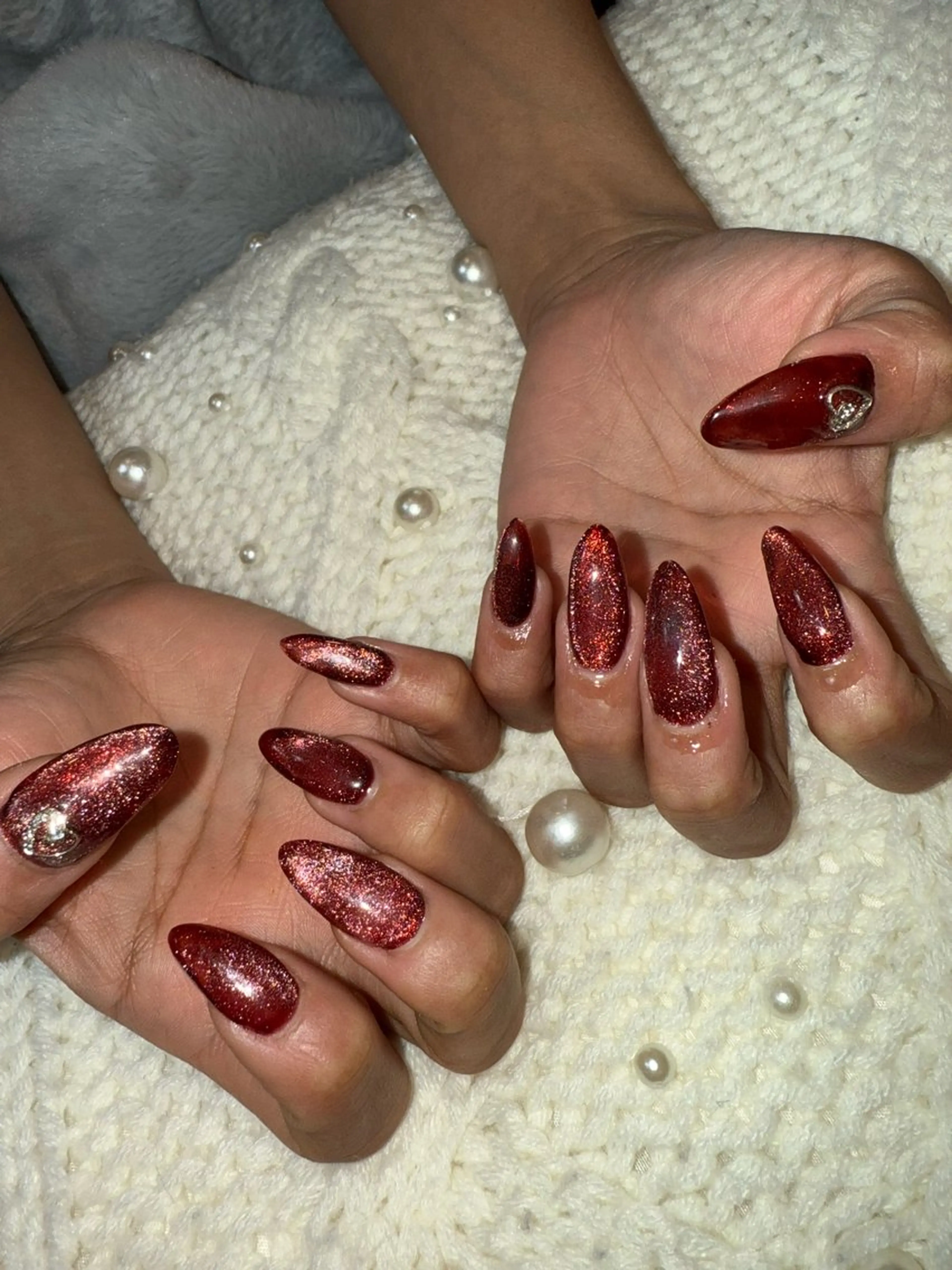 ネイル マグネットネイル バレンタイン nail NaNamiのネイルデザイン