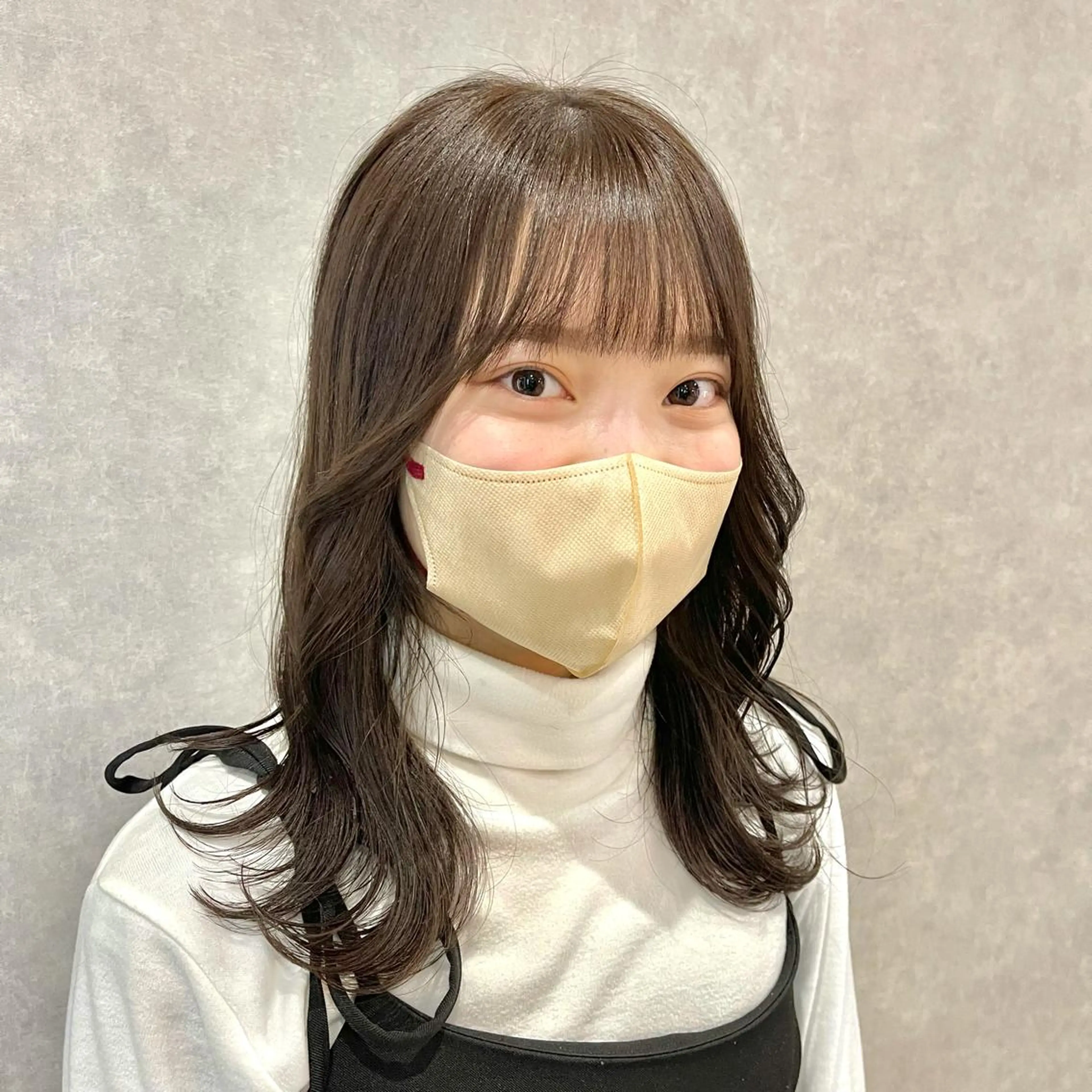 セミロング カラー 韓国風ヘア カット ヘアカラー トリートメント 一ノ瀬 暁のヘアスタイル