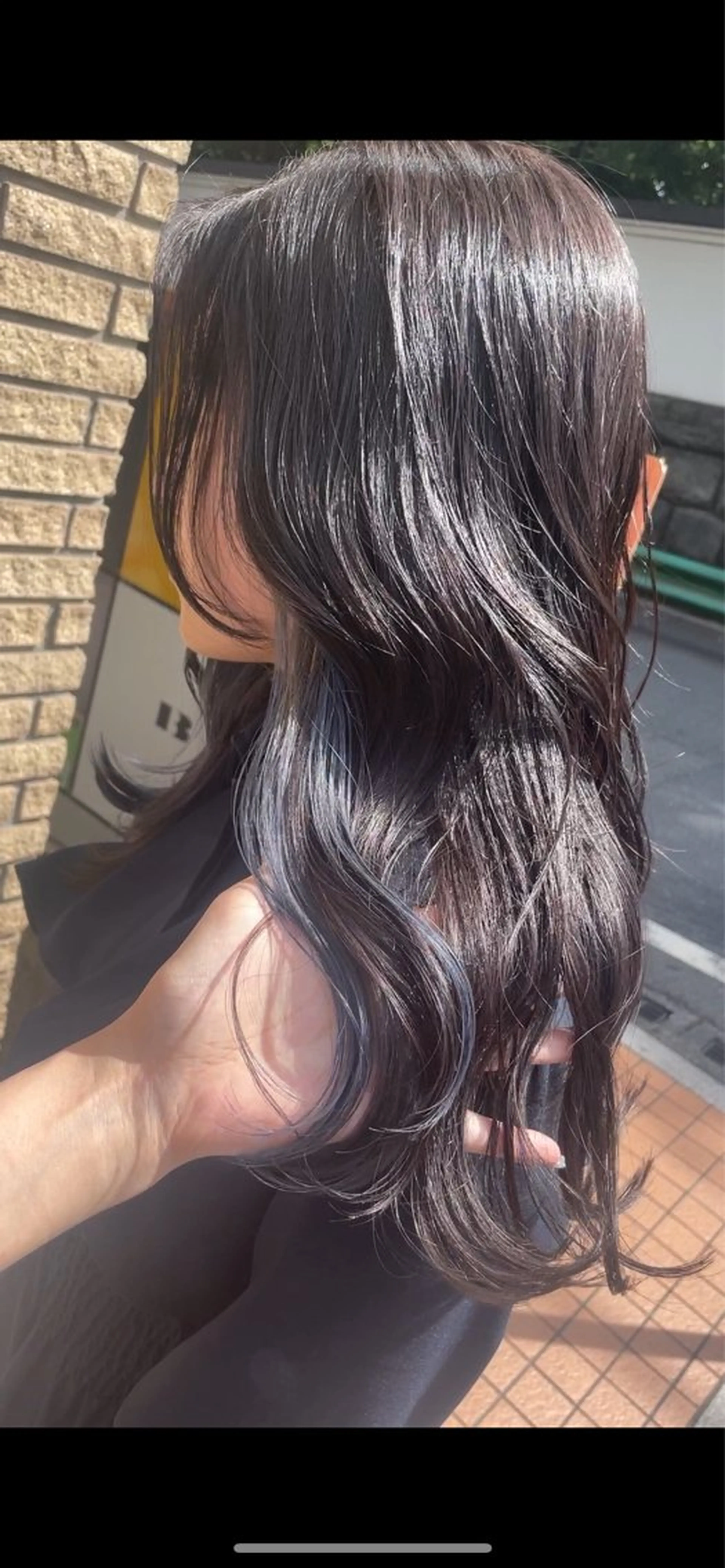 ロング カラー ブリーチ ブルーカラー デザインカラー グレージュ インナーカラー BEBE所属・ご新規様限定 透明感カラーKANAのヘアスタイル