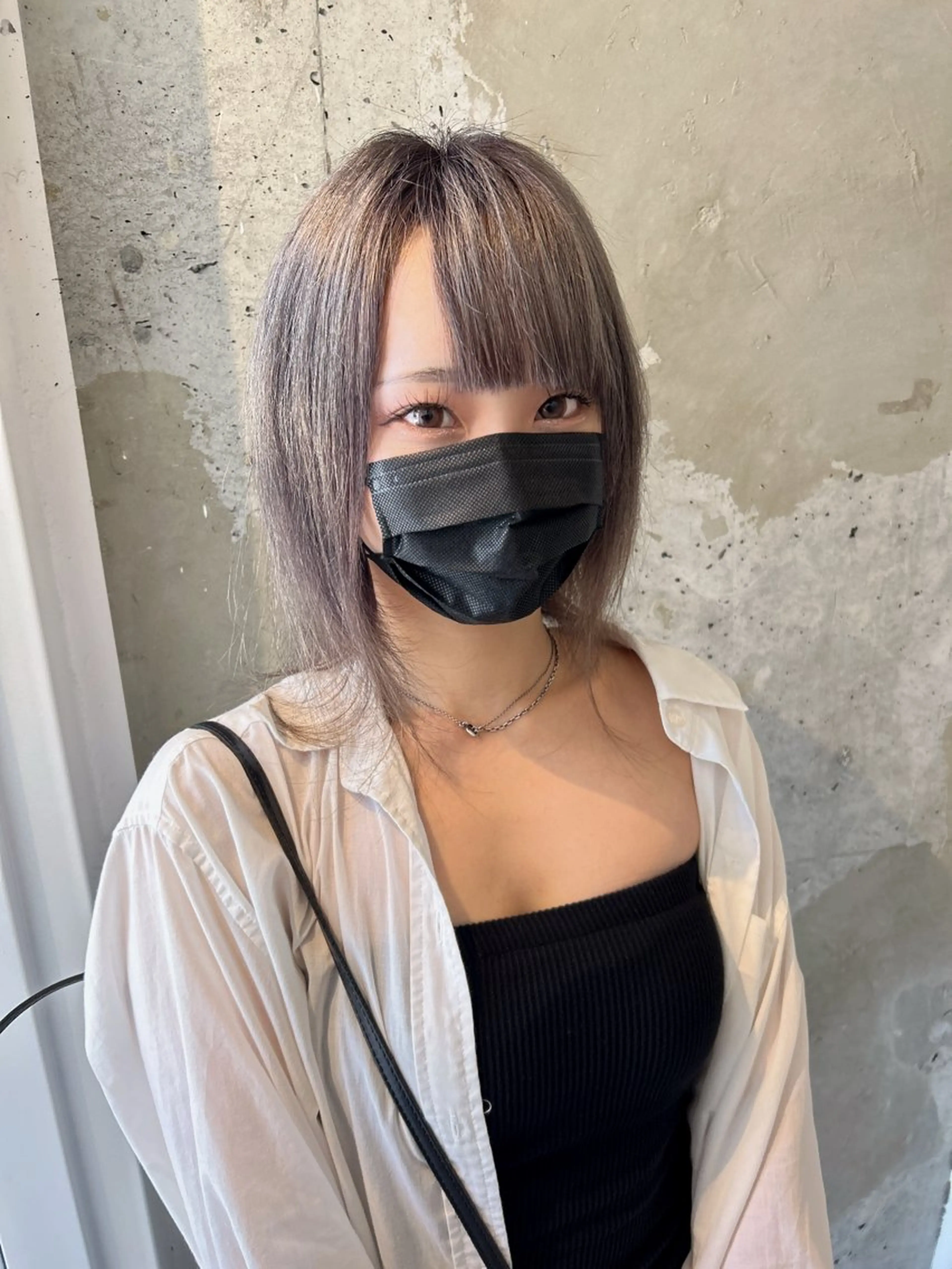 ミディアム カラー グレージュ ヘアカラー トリートメント AILEE所属・ウルフカット レイヤーカット上柿のヘアスタイル