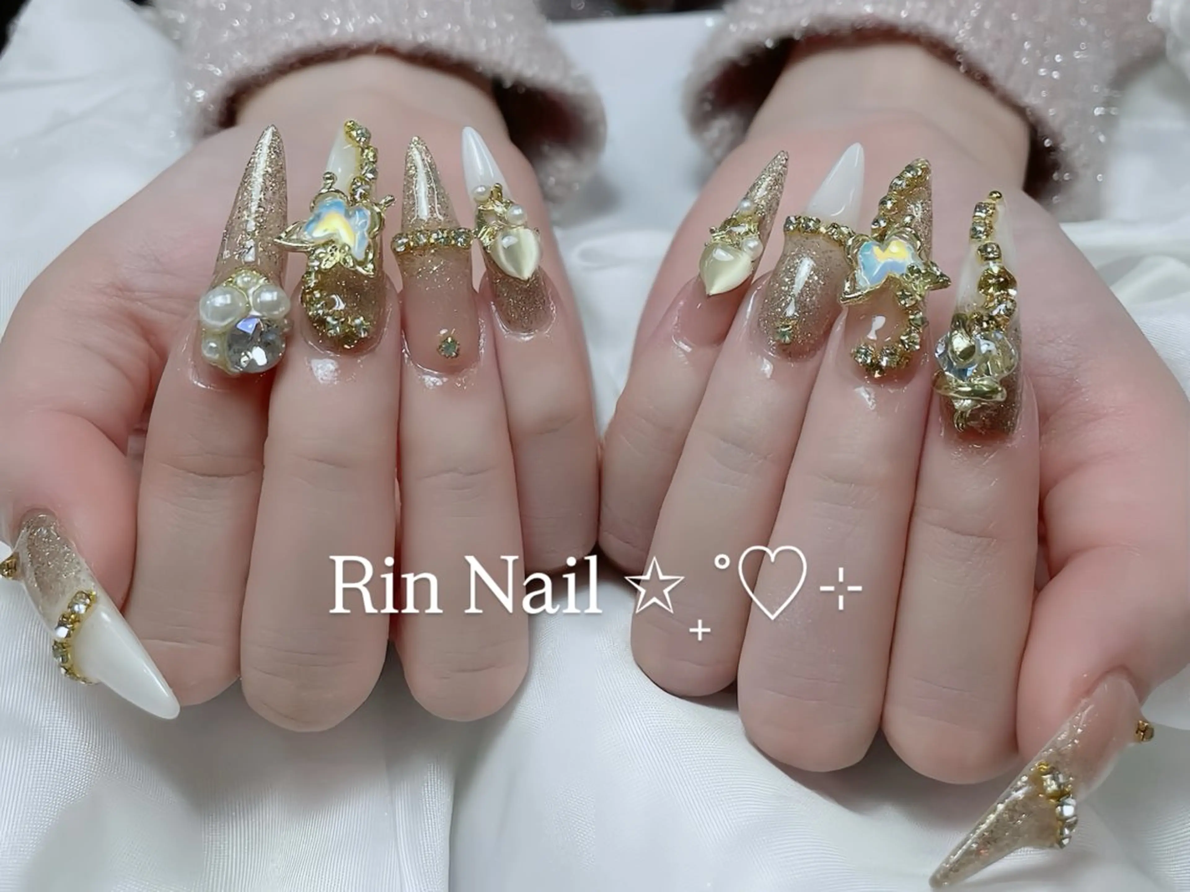 ネイル アートネイル 成人式 ジェルネイル ニュアンスネイル 夏ネイル ハンドネイル Rin Nail 新大久保店のネイルデザイン