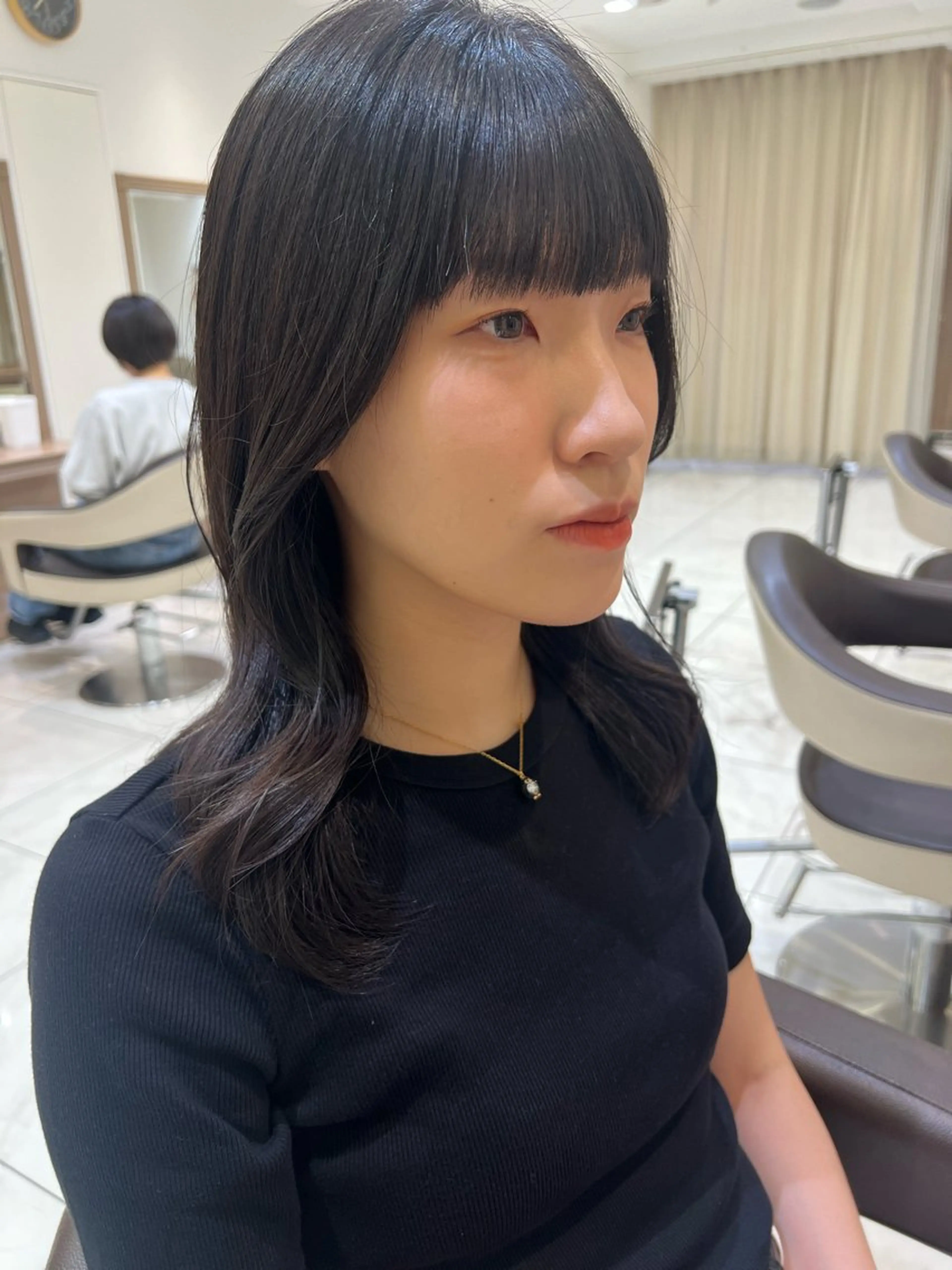 セミロング カラー 顔周り/韓国レイヤー junkaのヘアスタイル