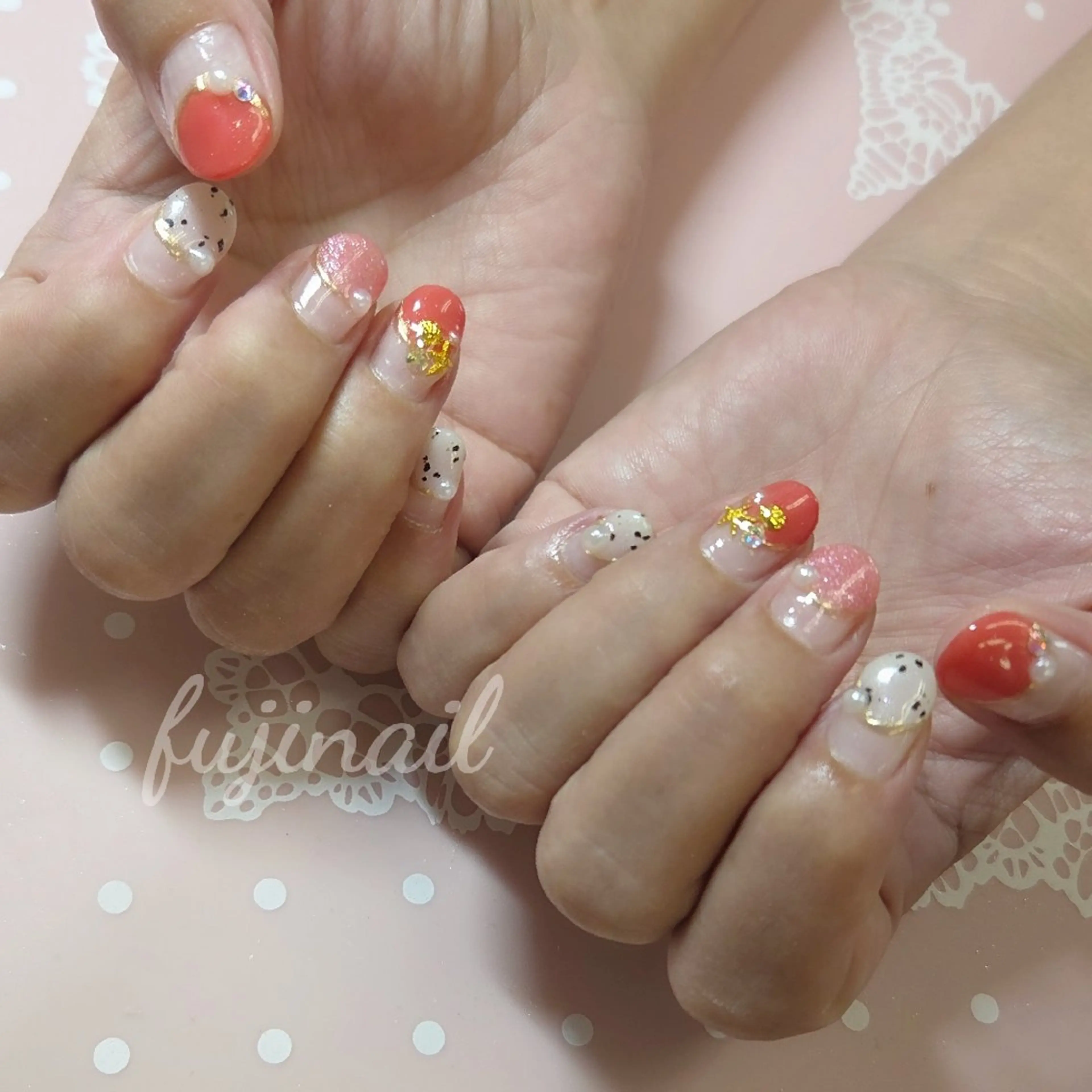 ネイル アートネイル 持ち込み 藤野 智美のネイルデザイン