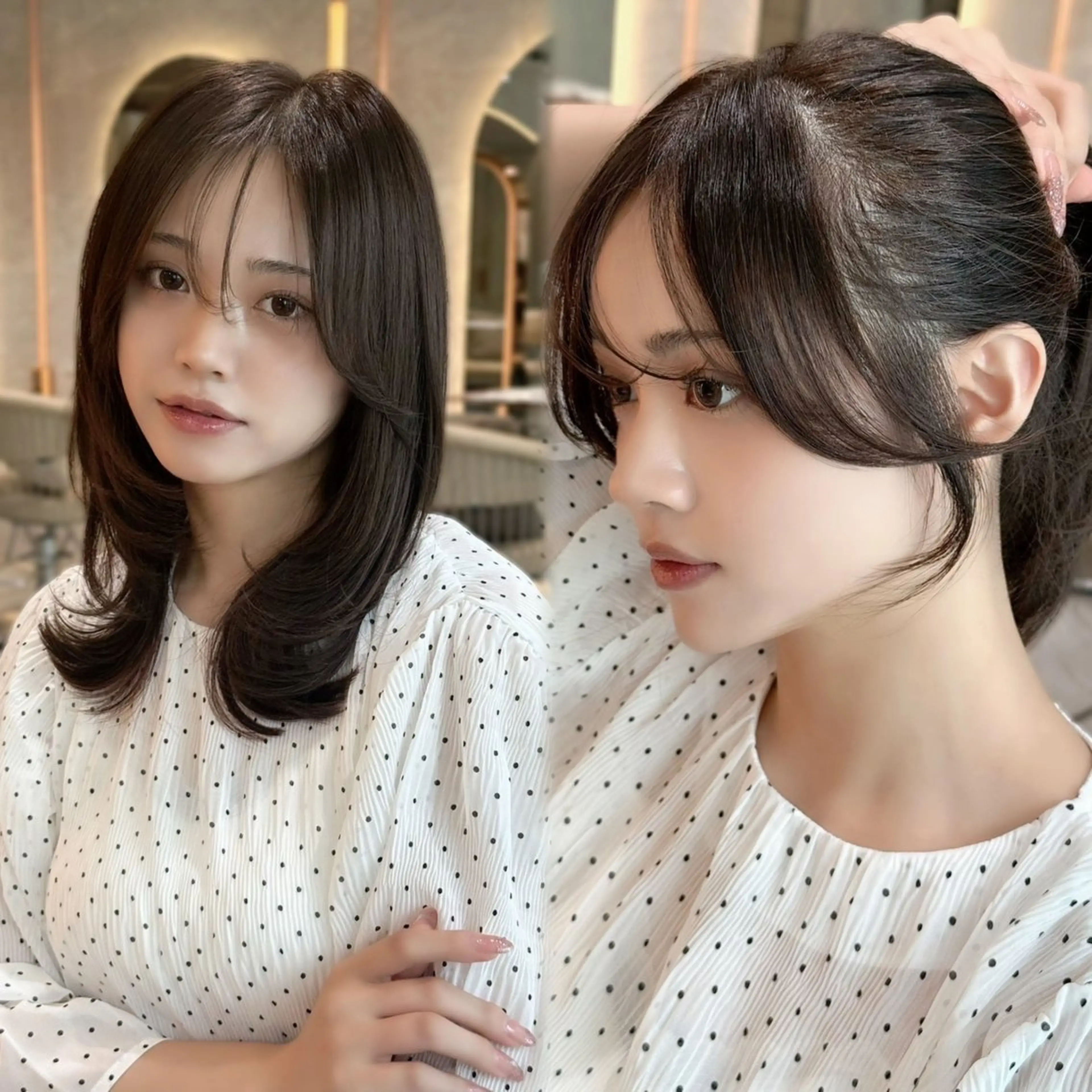 【当日限定‼️】ワンカラー➕前髪お顔周りカット➕内部補修トリートメント🫧口コミ>超音波アイロン付き🌿の写真