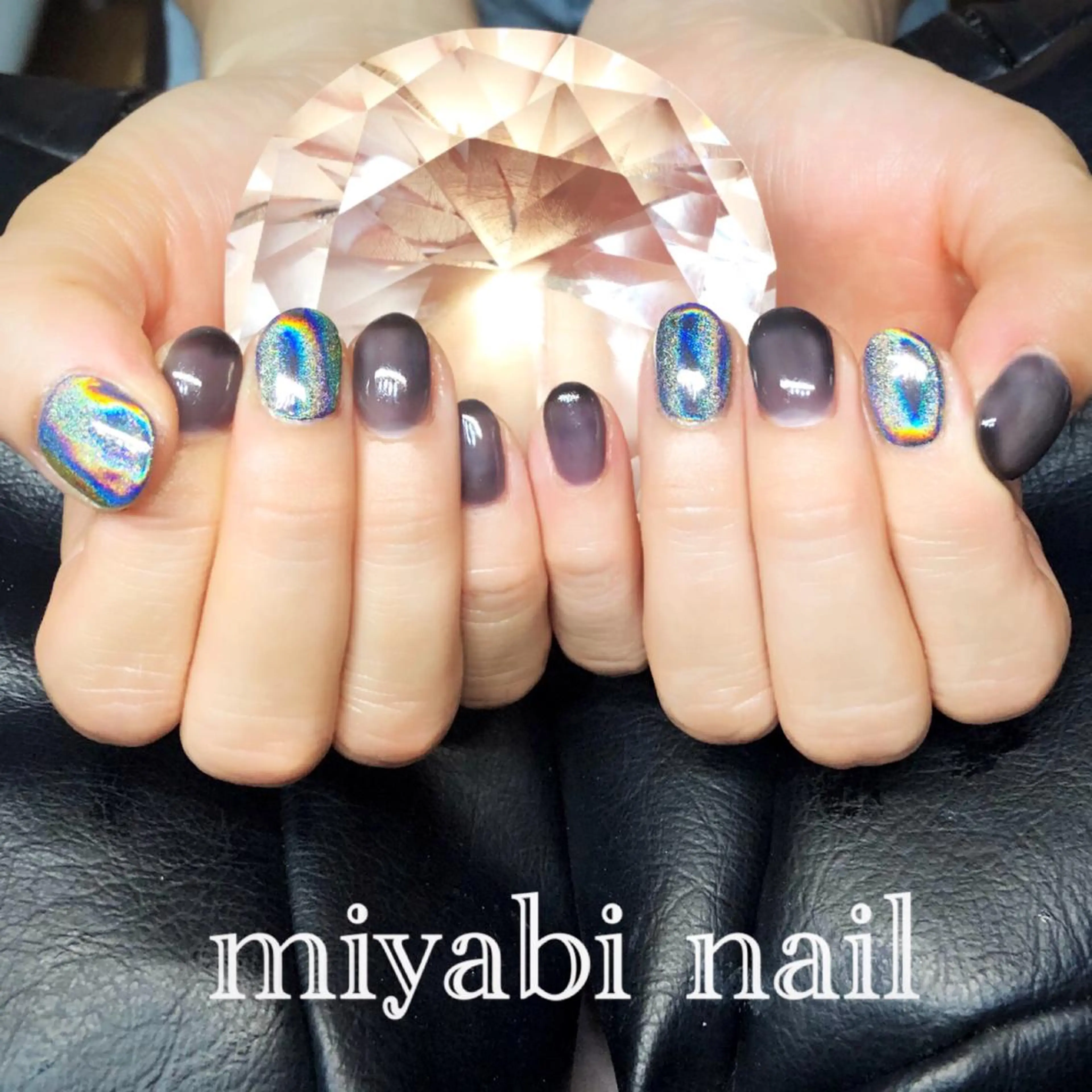 ネイル アートネイル オーロラネイル ジェルネイル ミラーネイル ニュアンスネイル ハンドネイル miyabi nail 桂川駅近くのネイルデザイン
