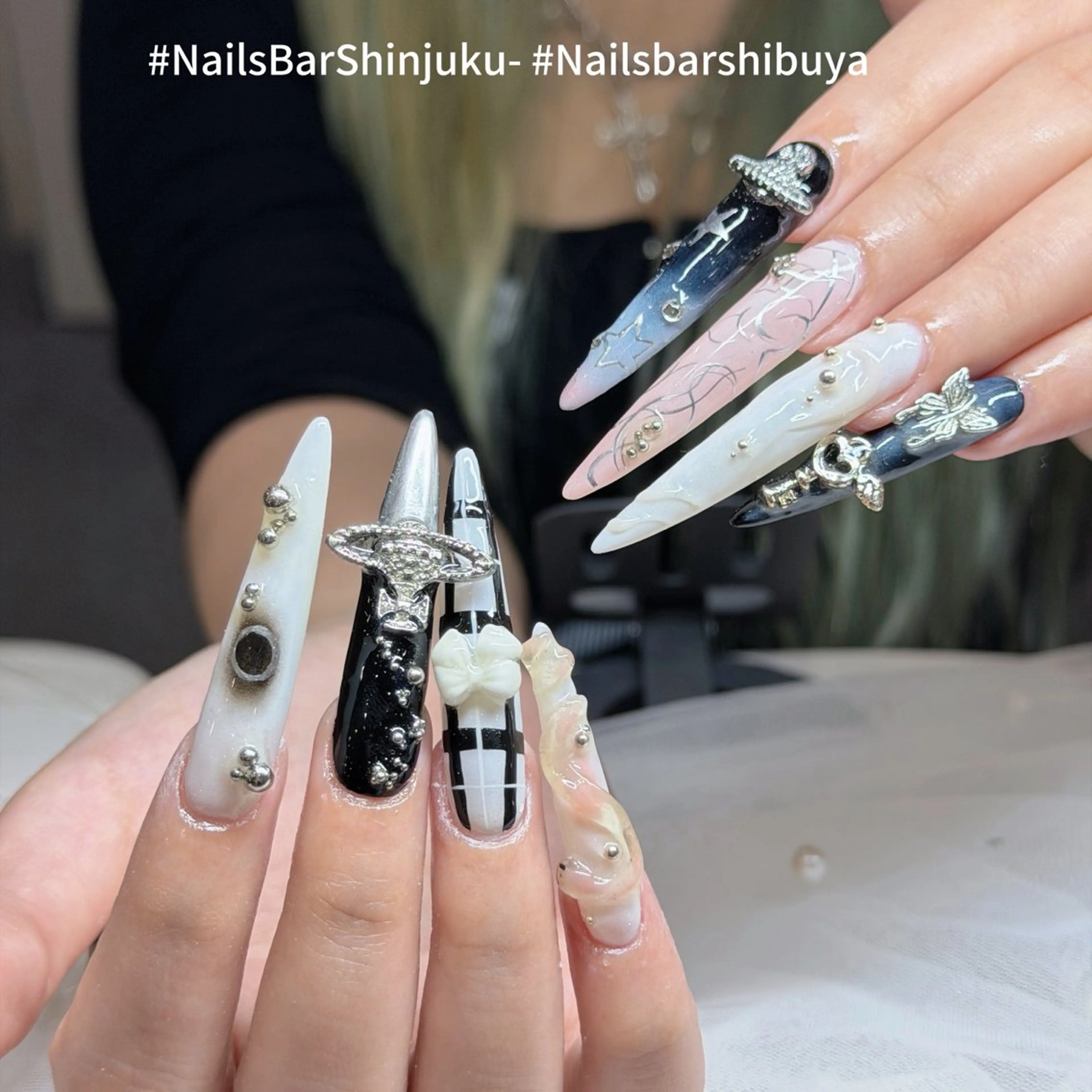 ネイル 長さ出し フレンチネイル ジェルネイル 韓国ネイル ロングネイル NAILS BAR SHINJUKUのネイルデザイン