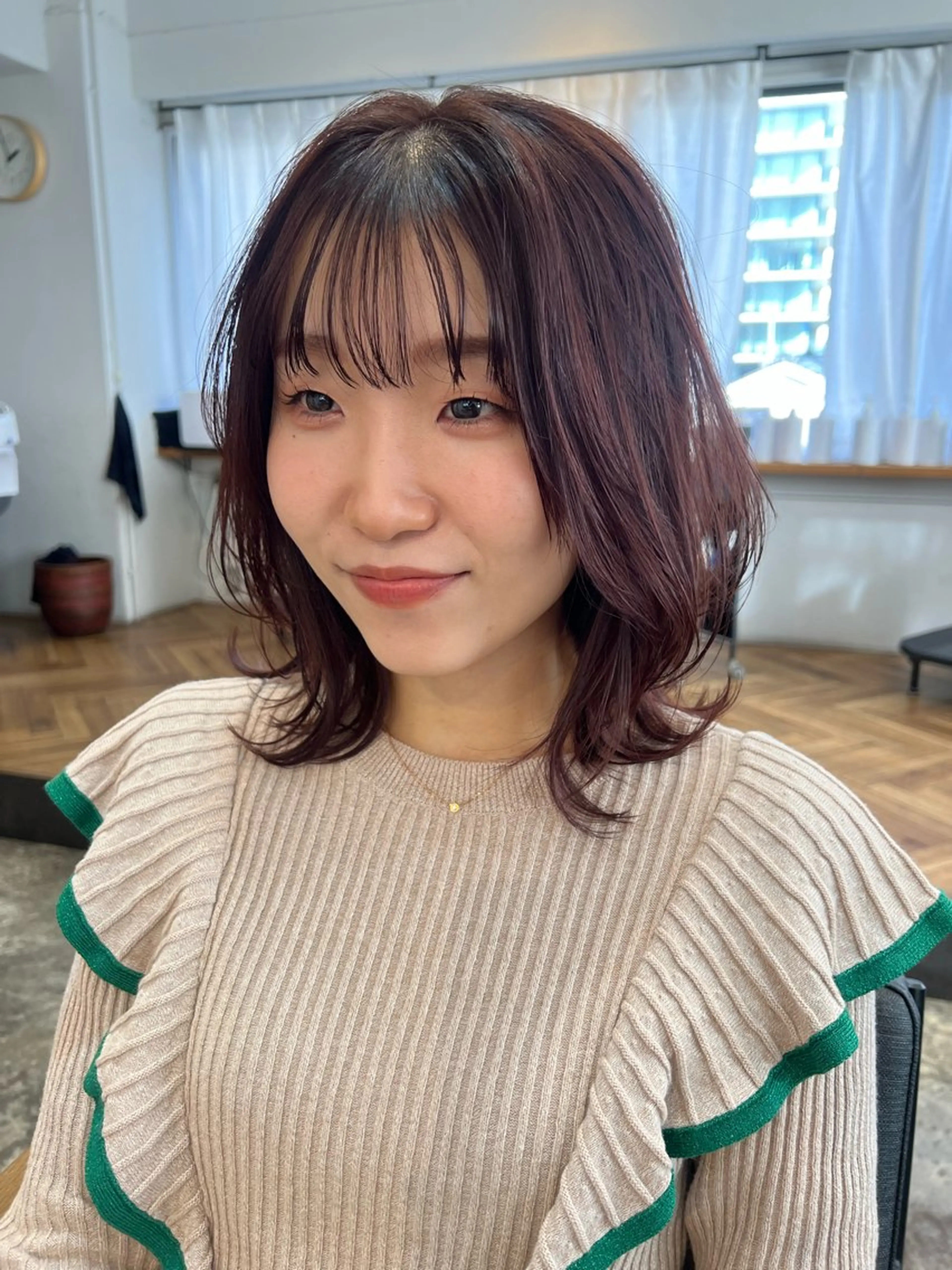 ミディアム カラー レイヤーカット 外ハネヘア 💖京都河原町/ボブ /透明感/moe🌷のヘアスタイル