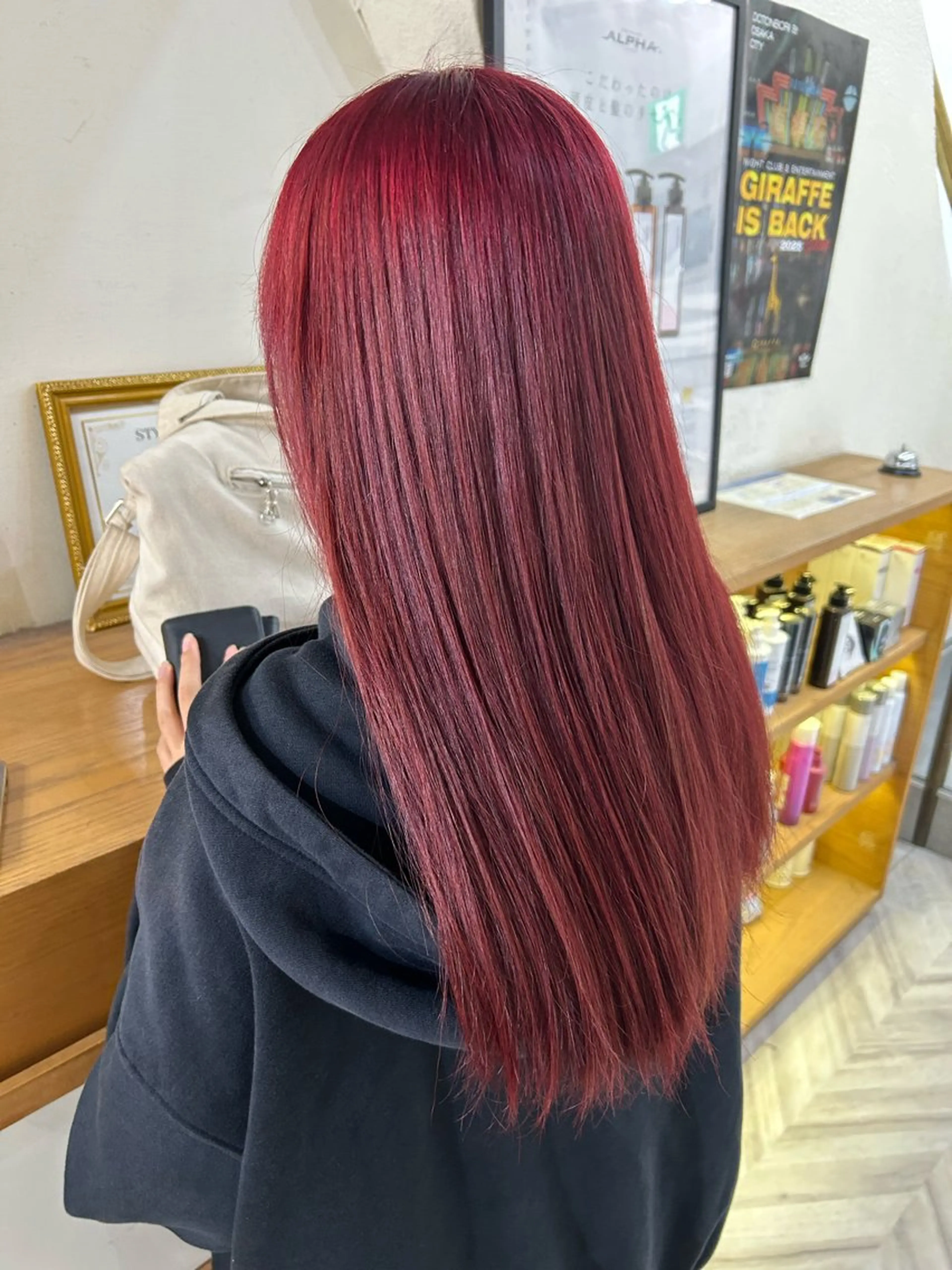 ロング カラー レッドカラー ヘアカラー 馴染ませエクステ/ ヒロヤのヘアスタイル