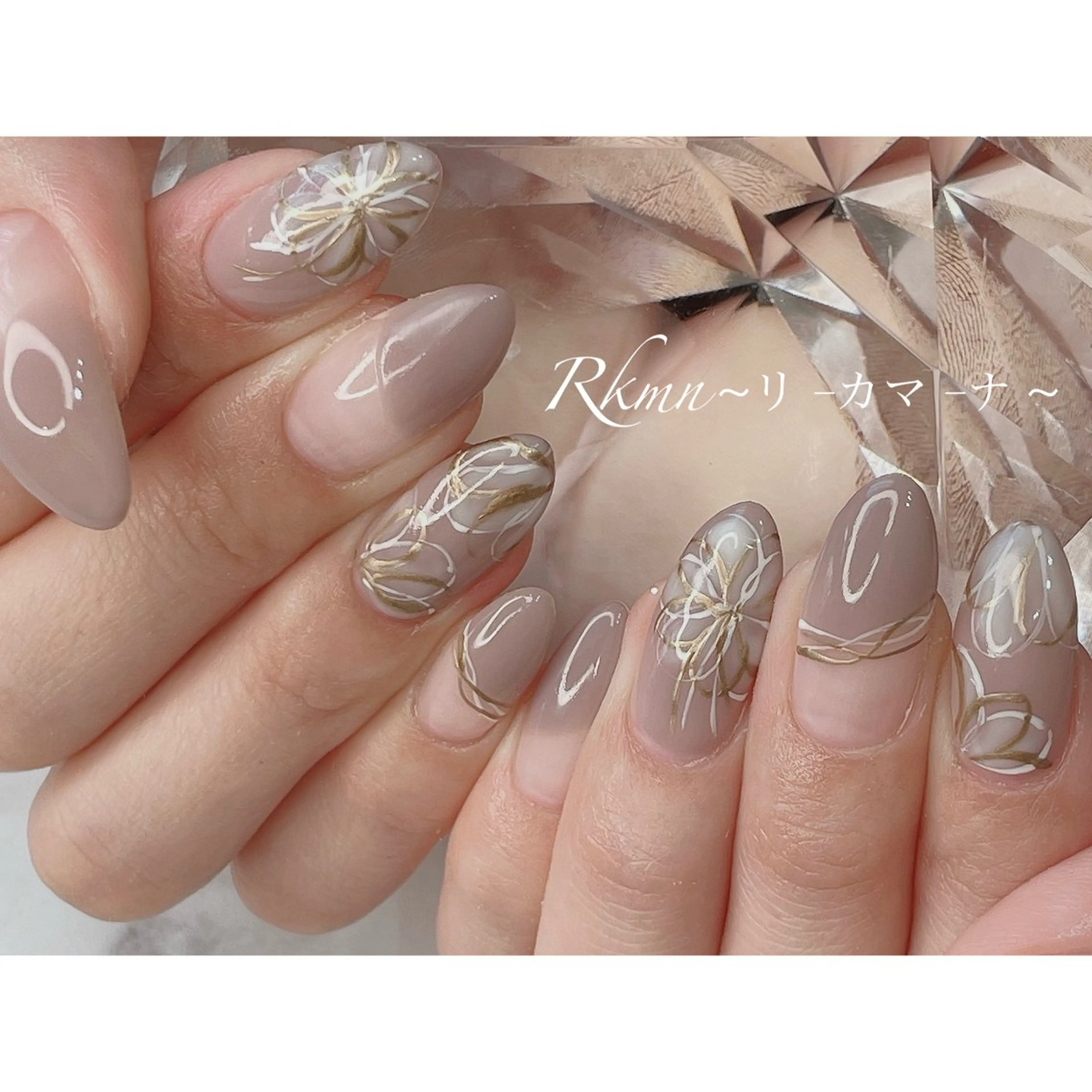 ネイル アートネイル フラワーネイル フレンチネイル 春ネイル ハンドネイル フットネイル ハンドケア Rkmn ~リ-カマ-ナ~のネイルデザイン