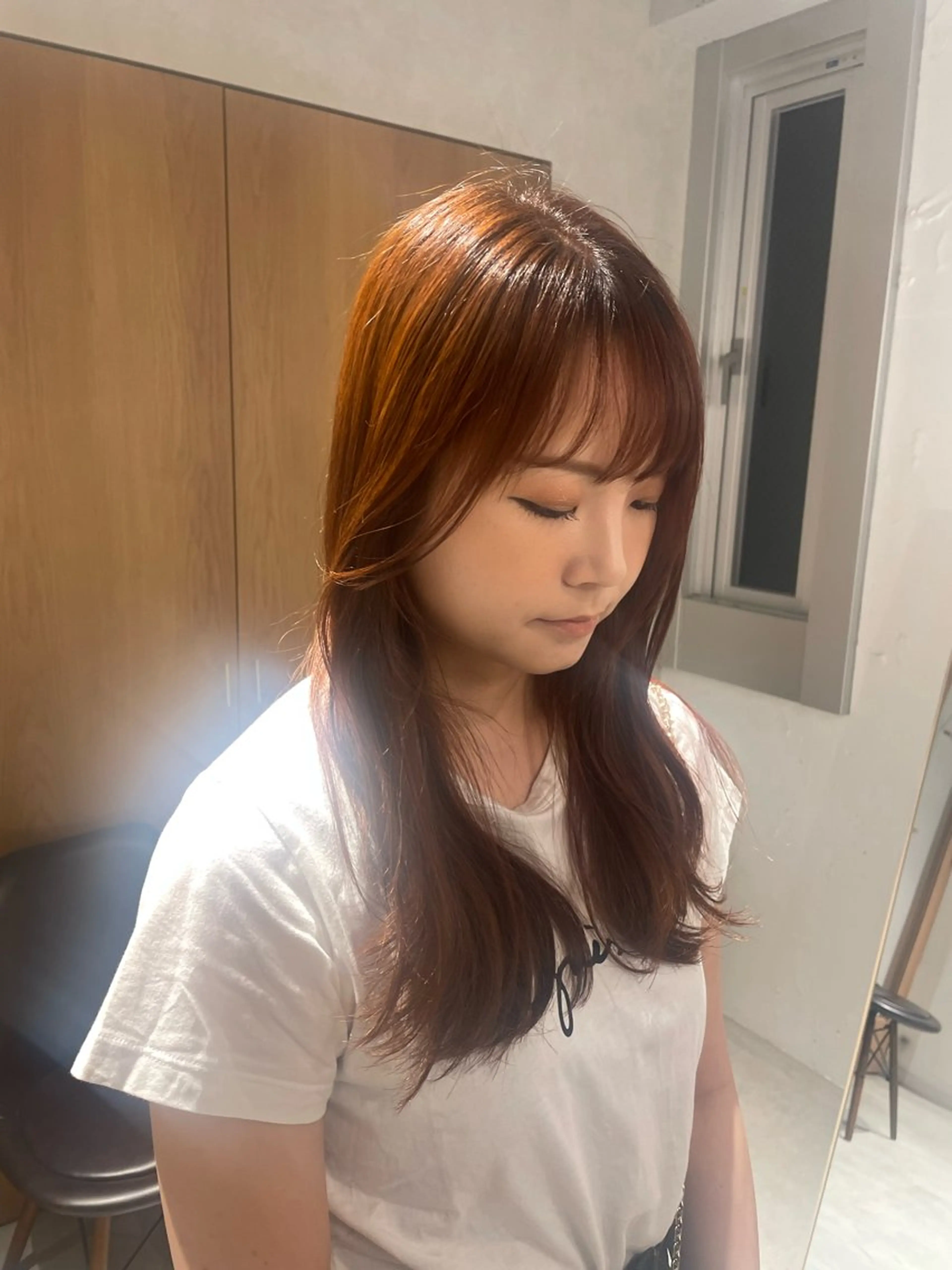 ロング カラー ヘアカラー トリートメント mei｜顔まわり ×透明感カラーのヘアスタイル