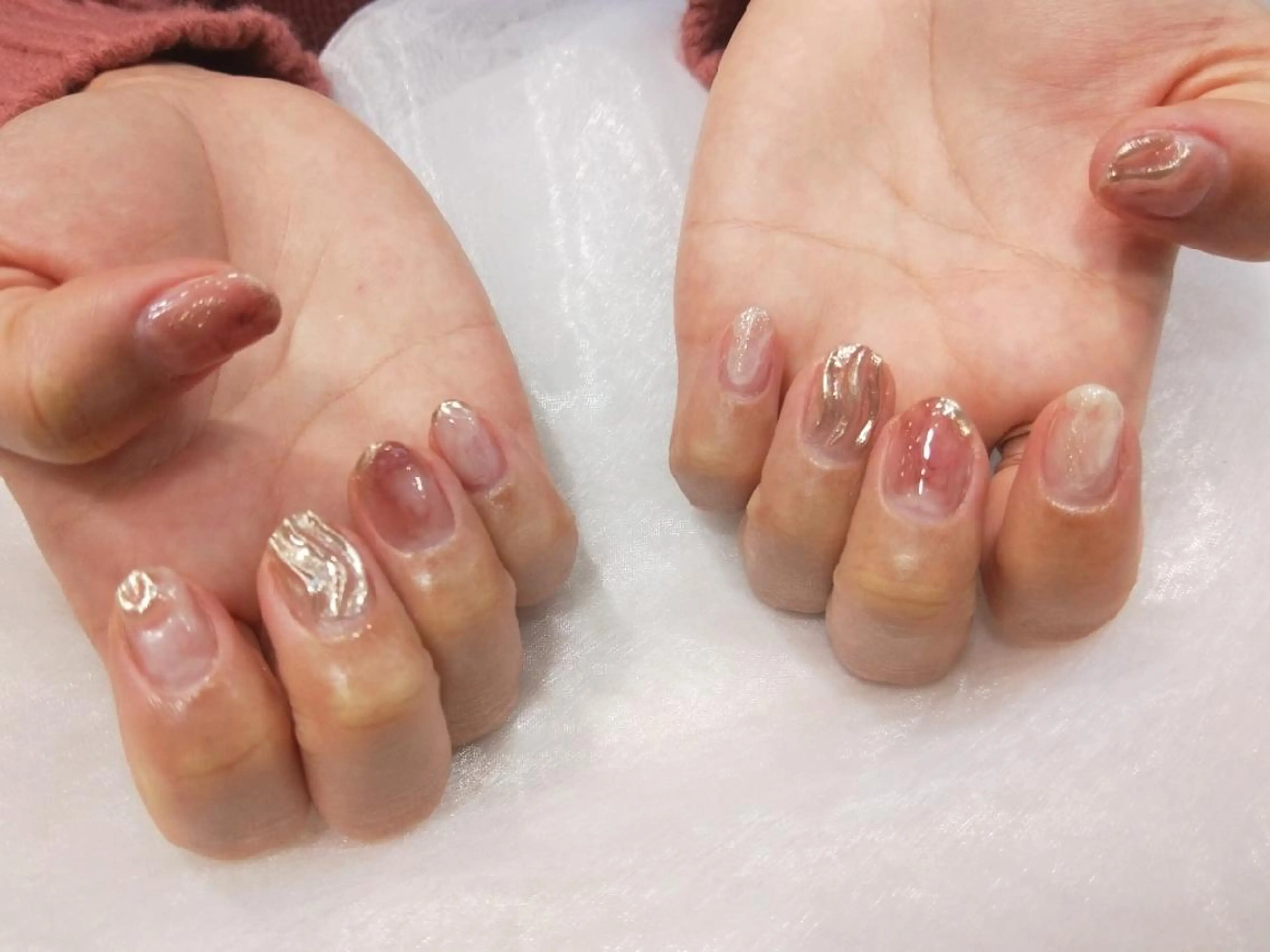 ネイル ハンドネイル ハンドケア はばすみれ🎀ﾈｲﾙ 光ﾌｪｲｼｬﾙ ﾍｱのネイルデザイン