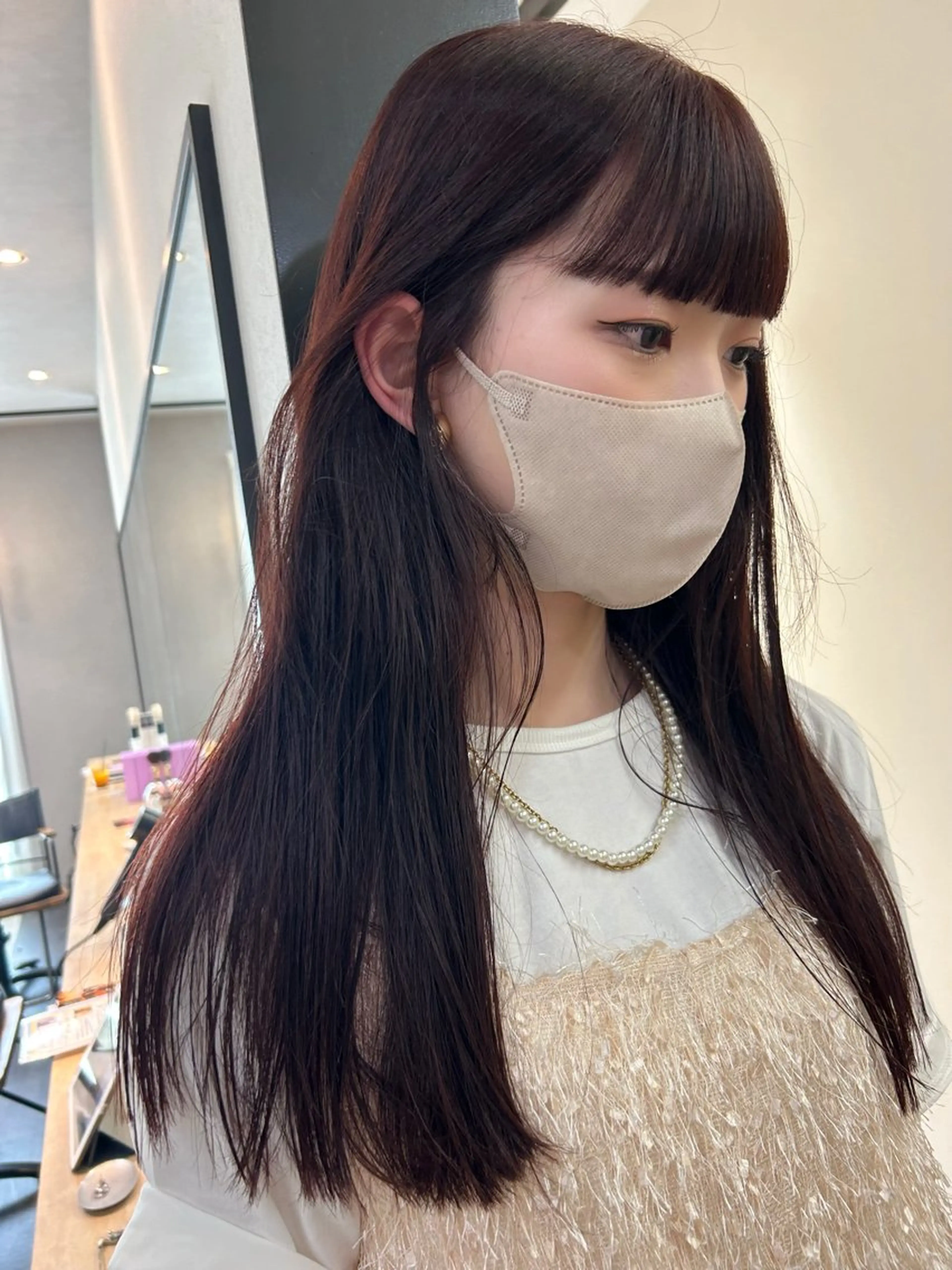 ロング カラー ブリーチ ブラウンカラー ダブルカラー ブリーチなしカラー レッドカラー カット ヘアカラー トリートメント hub hair レイヤー/透明感のヘアスタイル