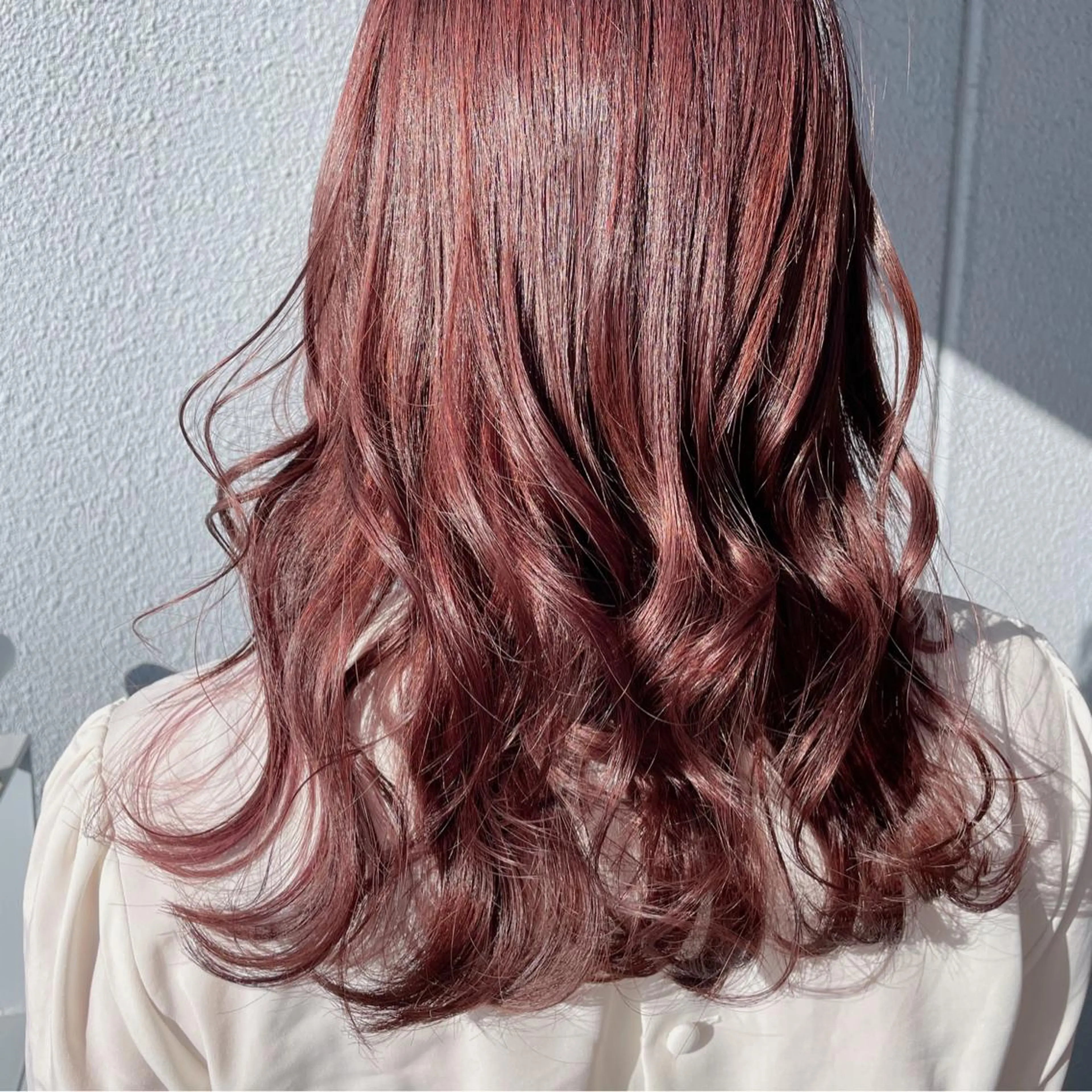 セミロング カラー ヘアアレンジ なつき/艶ピンク/ girly hairのヘアスタイル