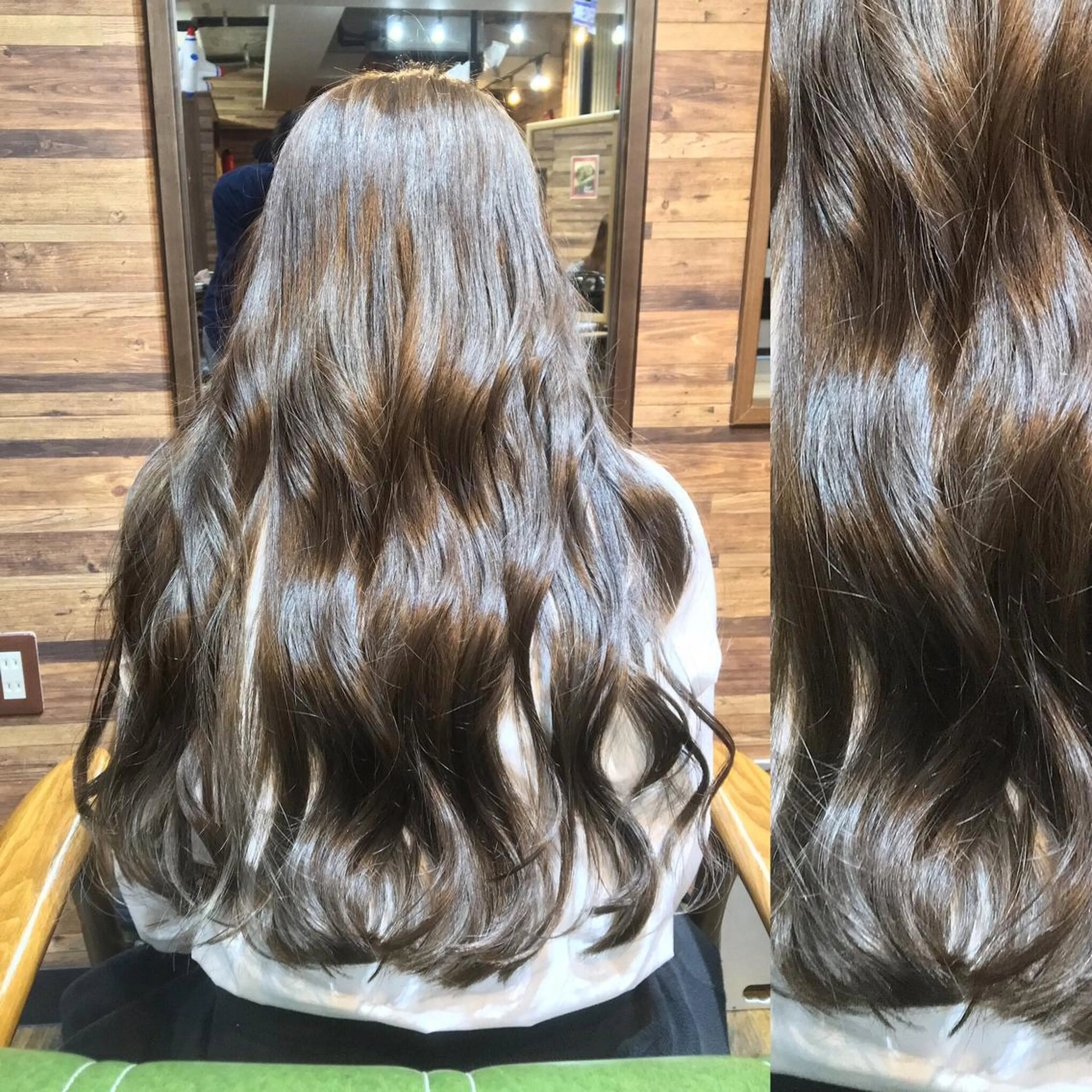 ロング カラー アッシュ ブリーチ インナーカラー ミント 川名 充✂️のヘアスタイル