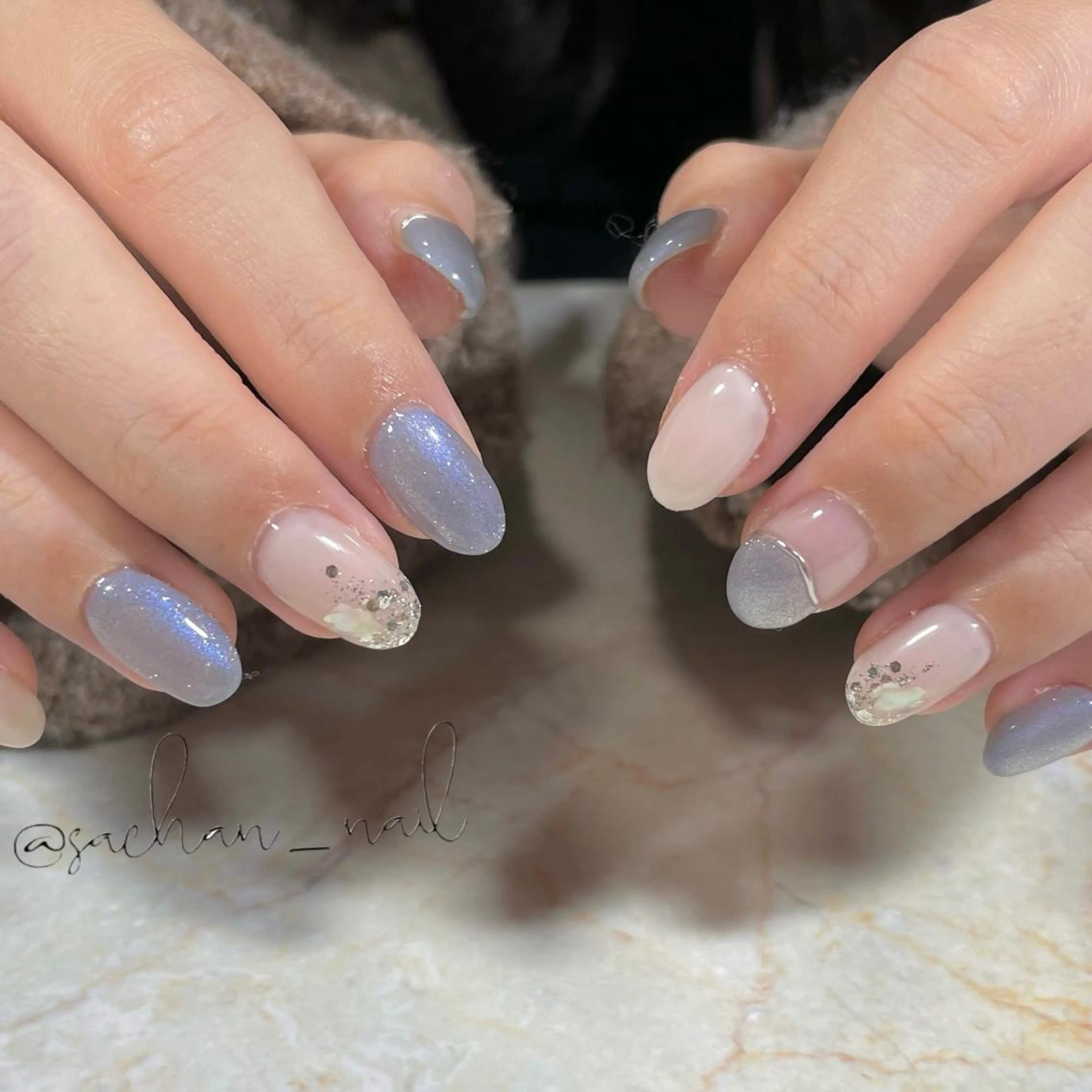 ネイル ジェルネイル マグネットネイル ハンドネイル Sukegawa Satsukiのネイルデザイン