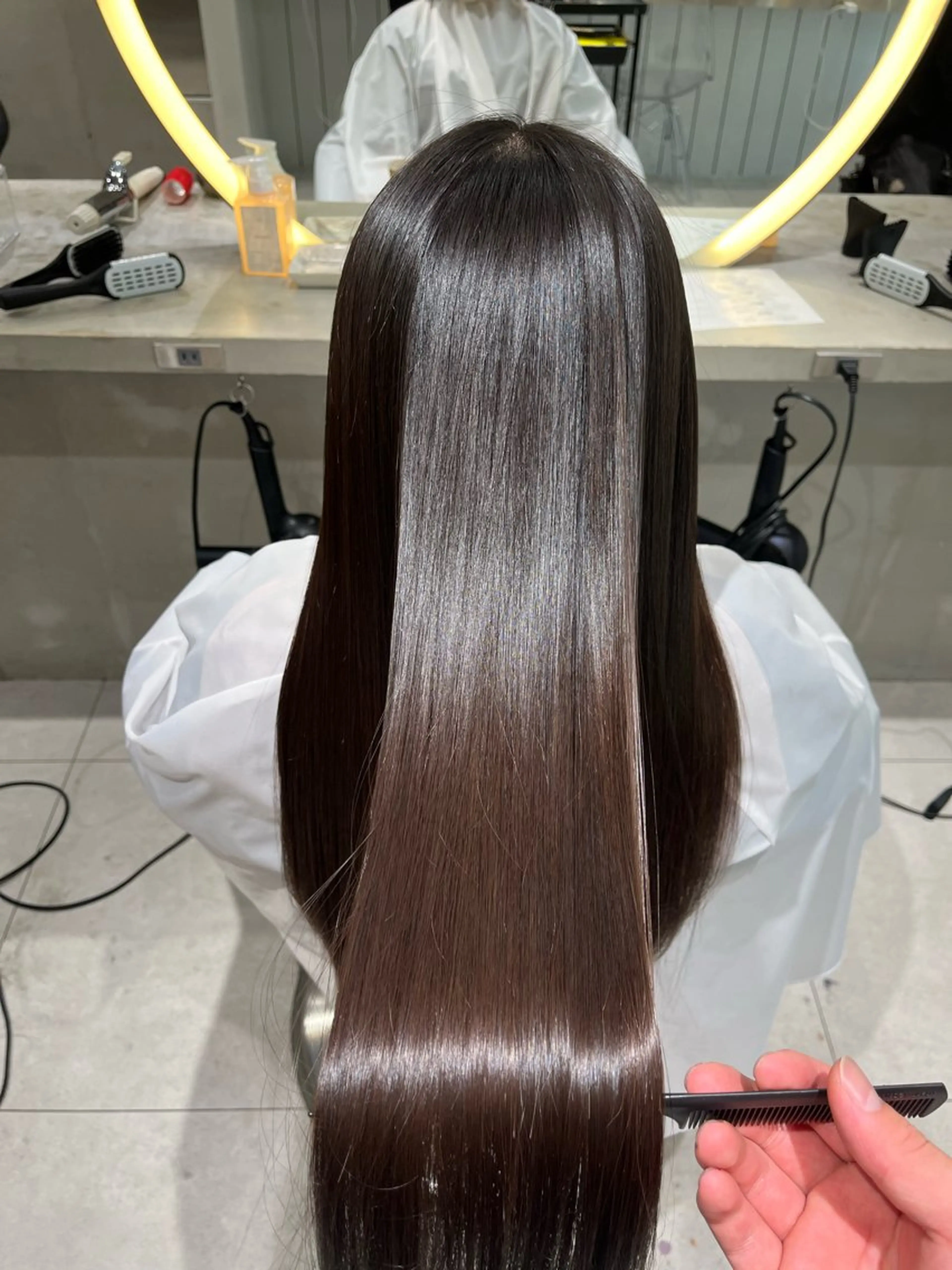 ロング カット 縮毛矯正 ブリーチ縮毛 レイヤーカット/加納のヘアスタイル