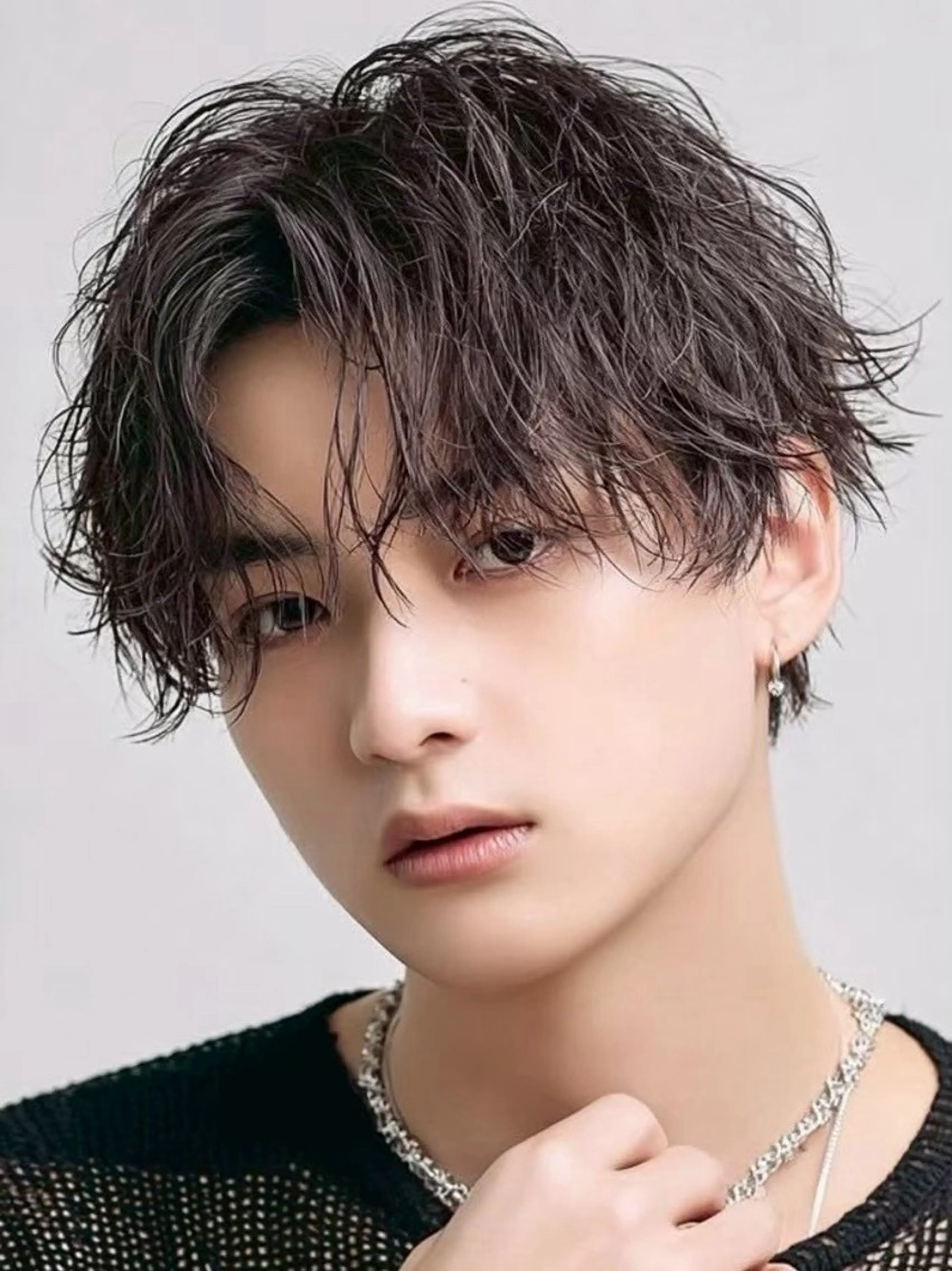 ショート パーマ メンズ カット パーマ 💎透明感/韓国/ レイヤー/泉亮介💎のヘアスタイル