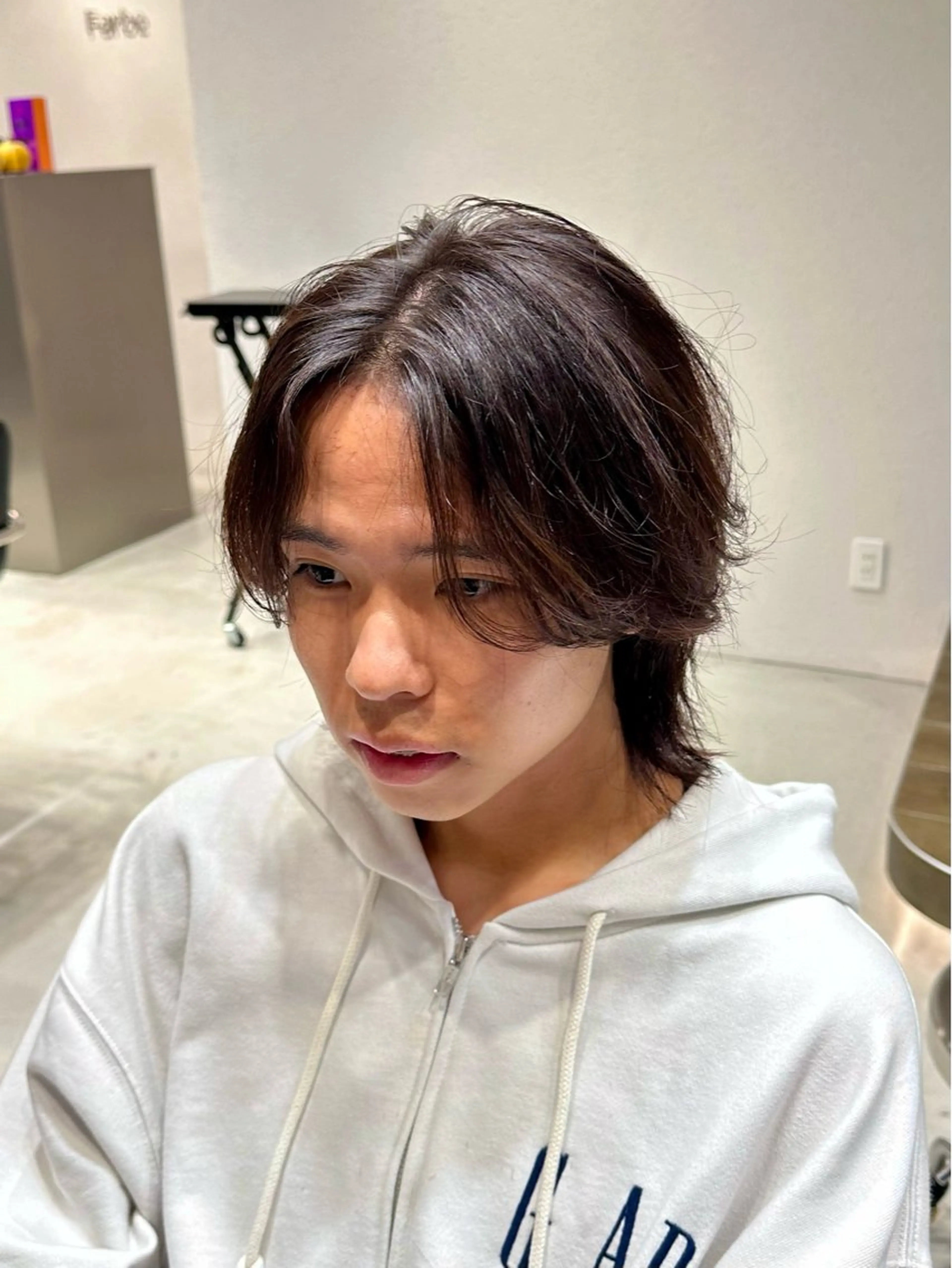 ミディアム パーマ メンズ カット パーマ 横浜/メンズ特化/ Farbe/田中颯斗のヘアスタイル