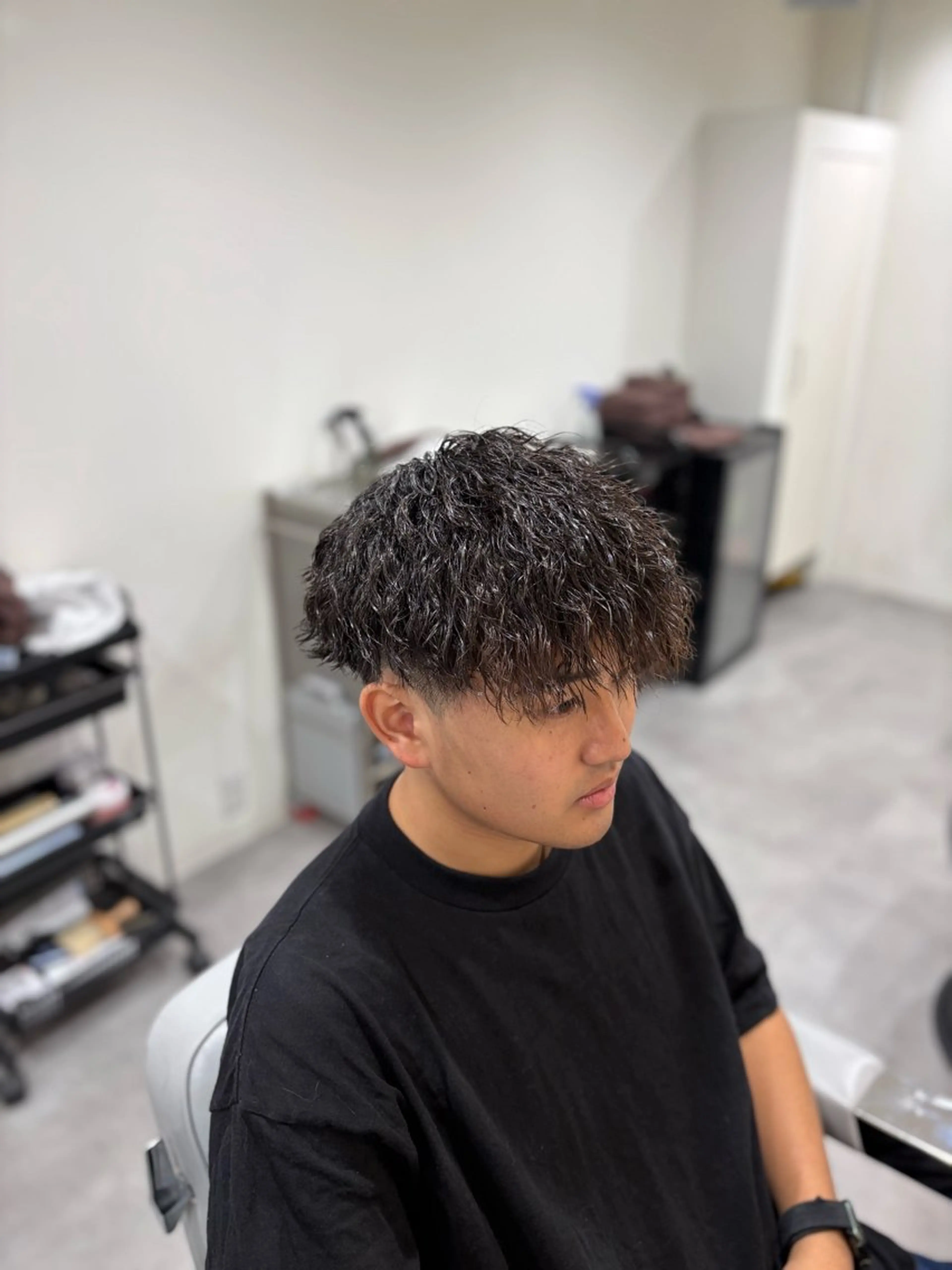 ショート パーマ メンズ カット パーマ 深澤 知樹のヘアスタイル