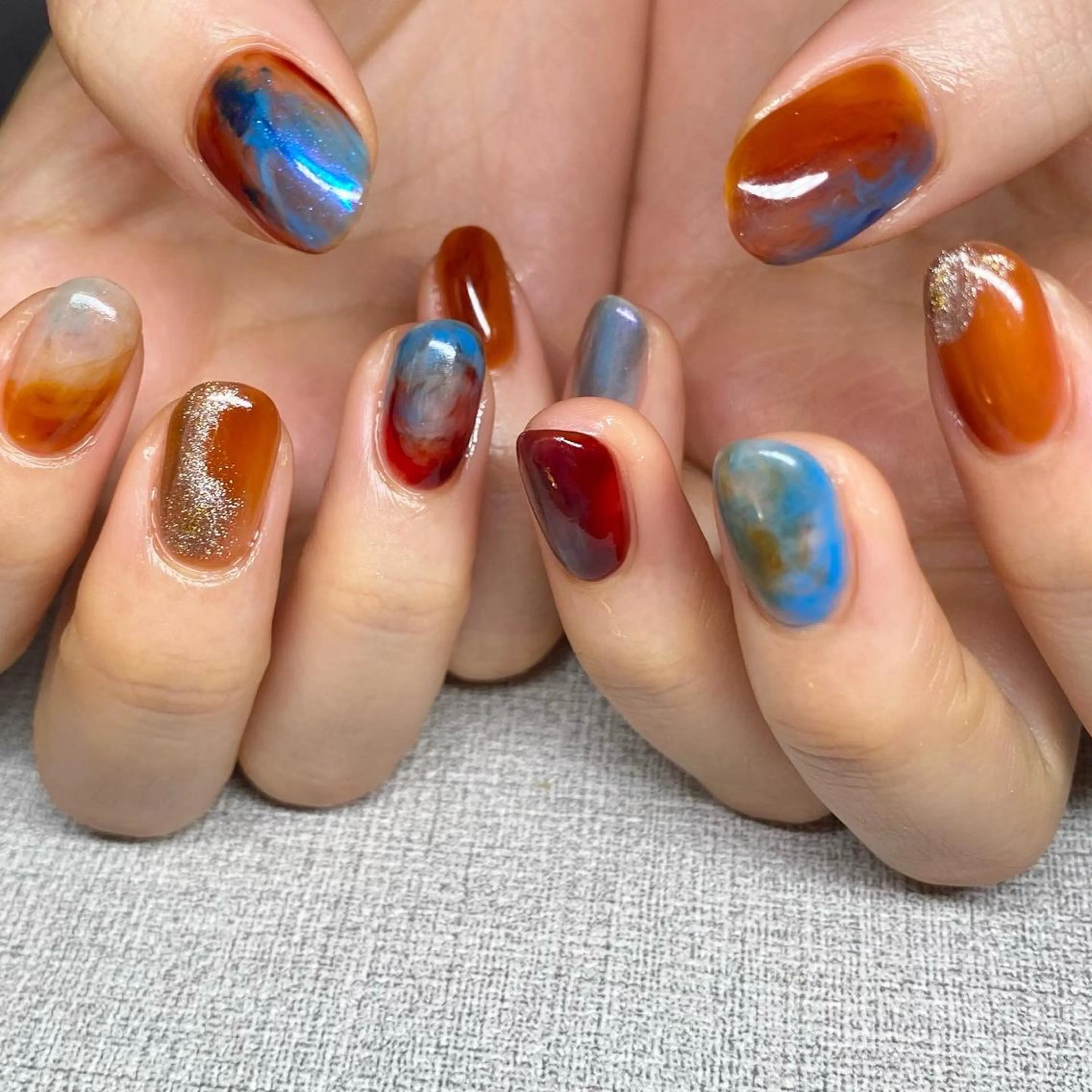 ネイル アートネイル ニュアンスネイル 冬ネイル ハンドネイル 山田 貴子のネイルデザイン