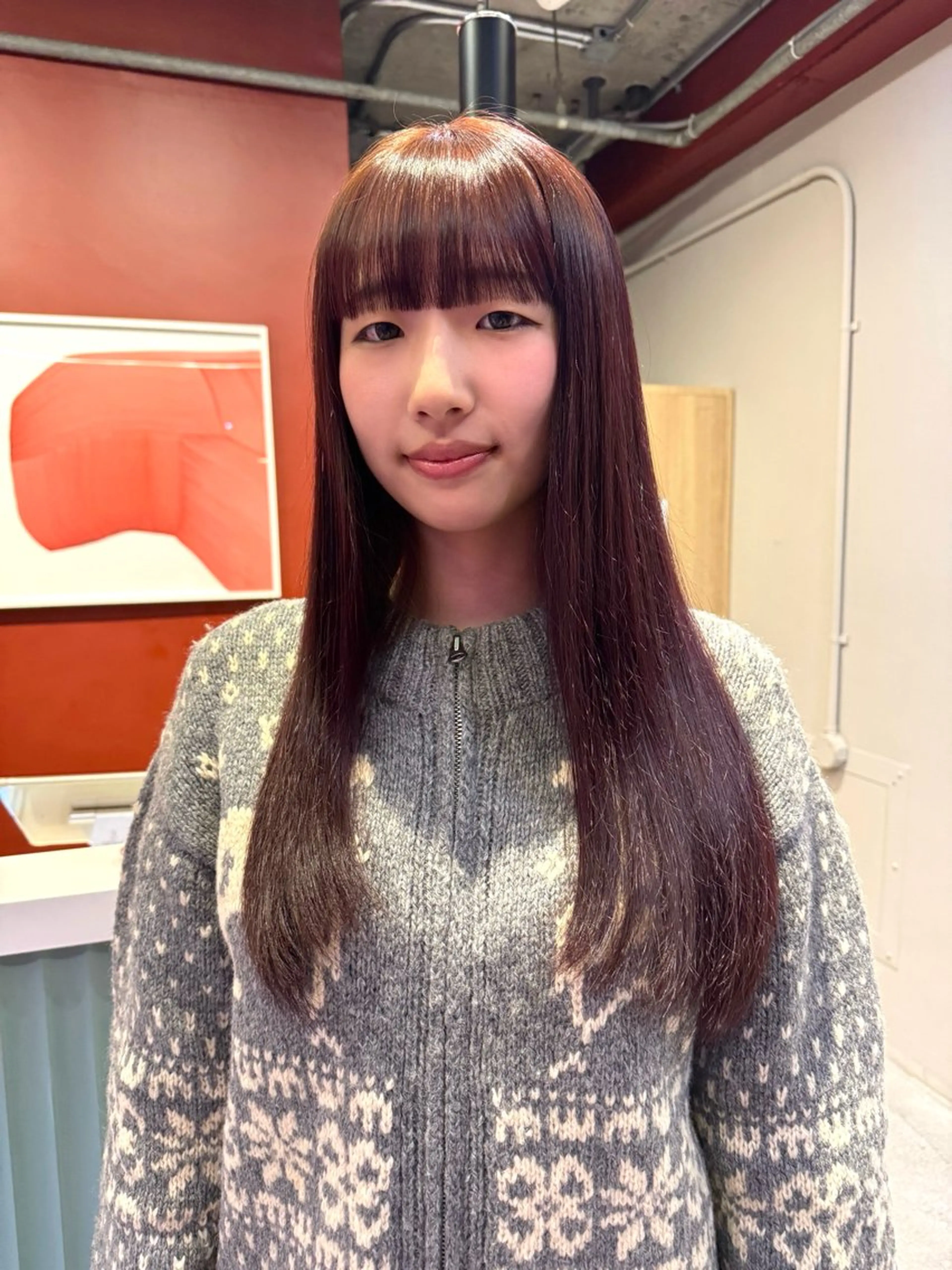 ロング カラー カシス ダブルカラー レッドカラー 透明感/レイヤーカッ ト/kirara🌼のヘアスタイル