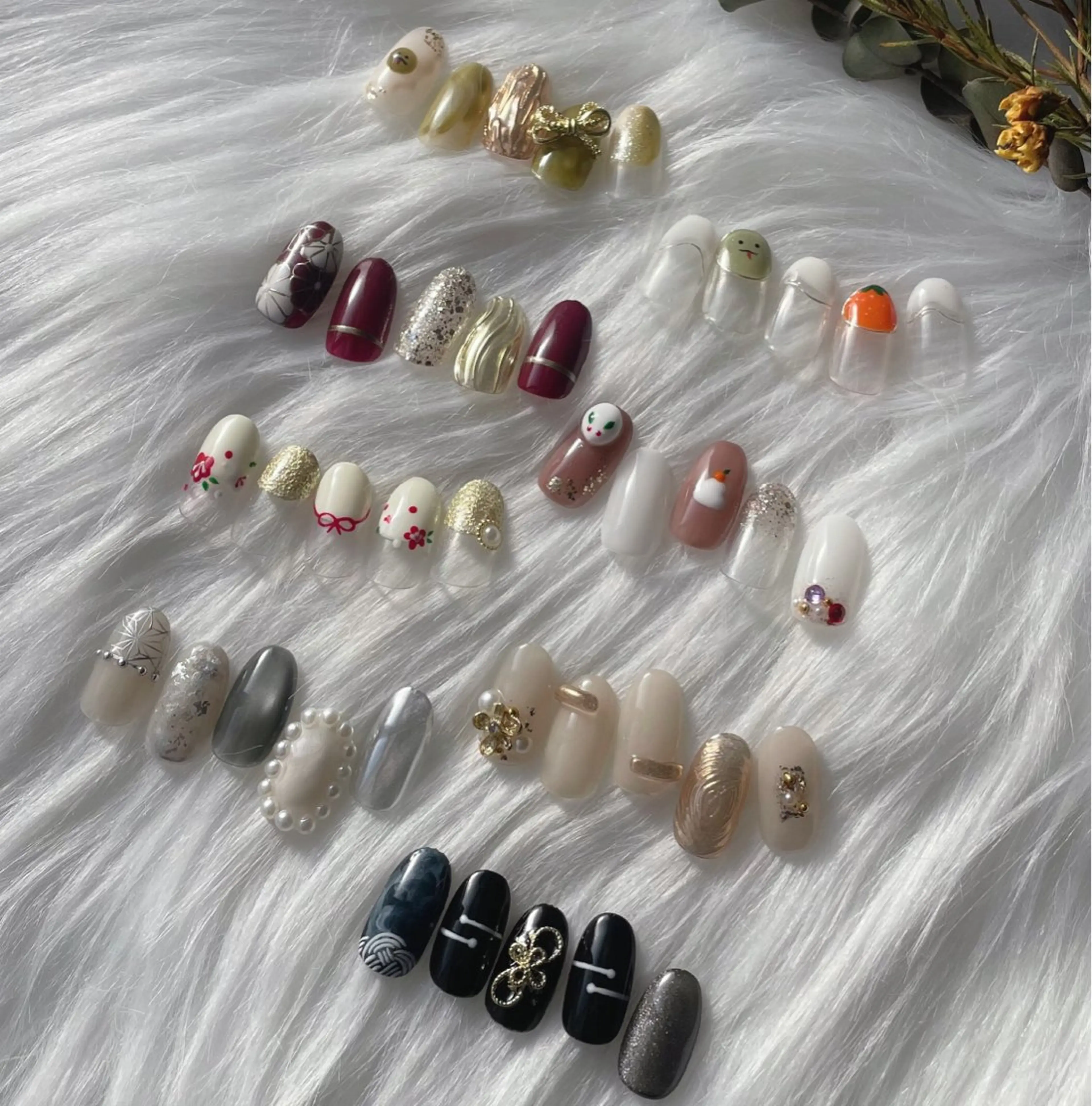 ネイル ブルー 成人式 フレンチネイル キラキラネイル マグネットネイル ハンドネイル timtam --sakiのネイルデザイン