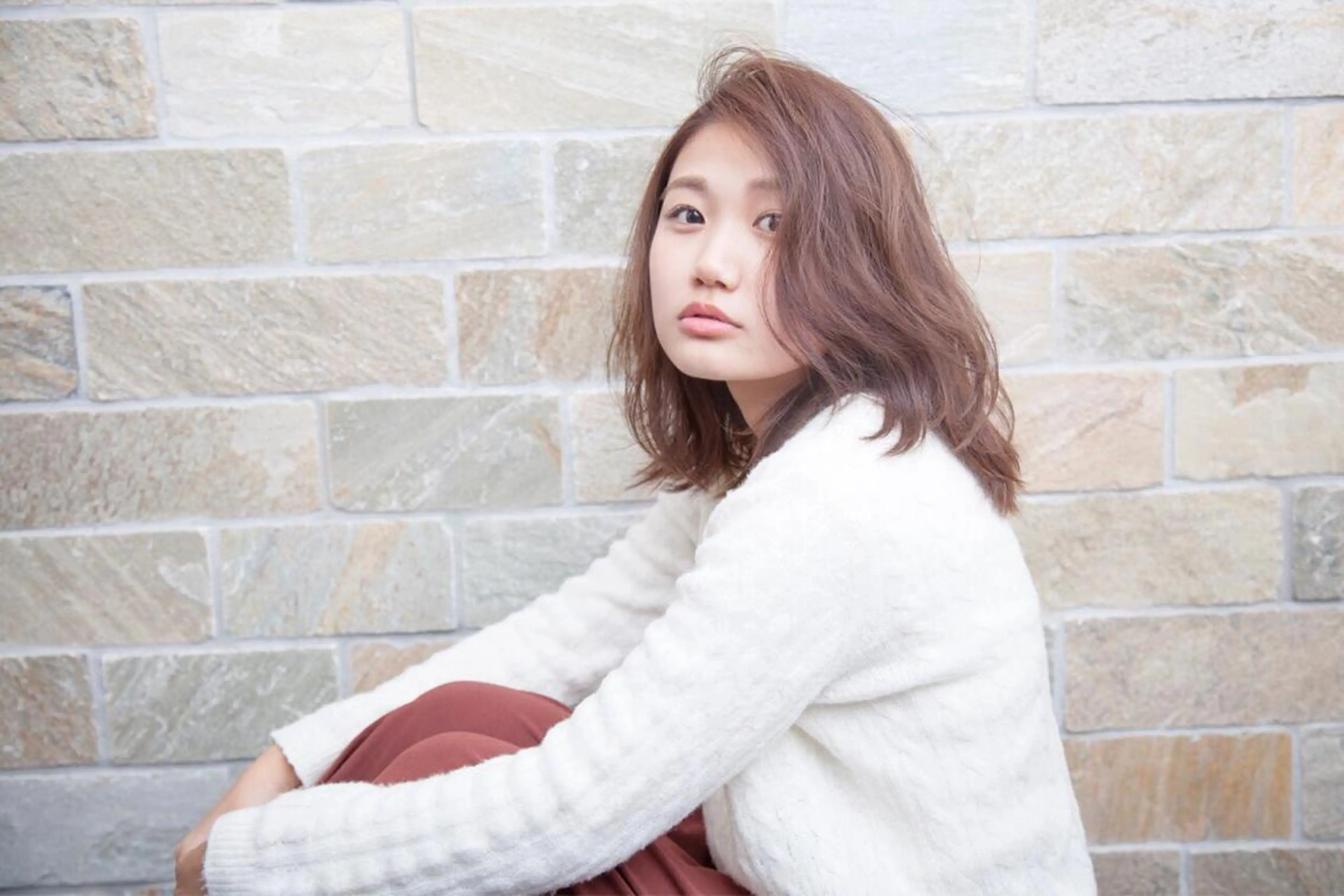 ミディアム カラー 店長/mao/ 前髪/顔周りカットのヘアスタイル