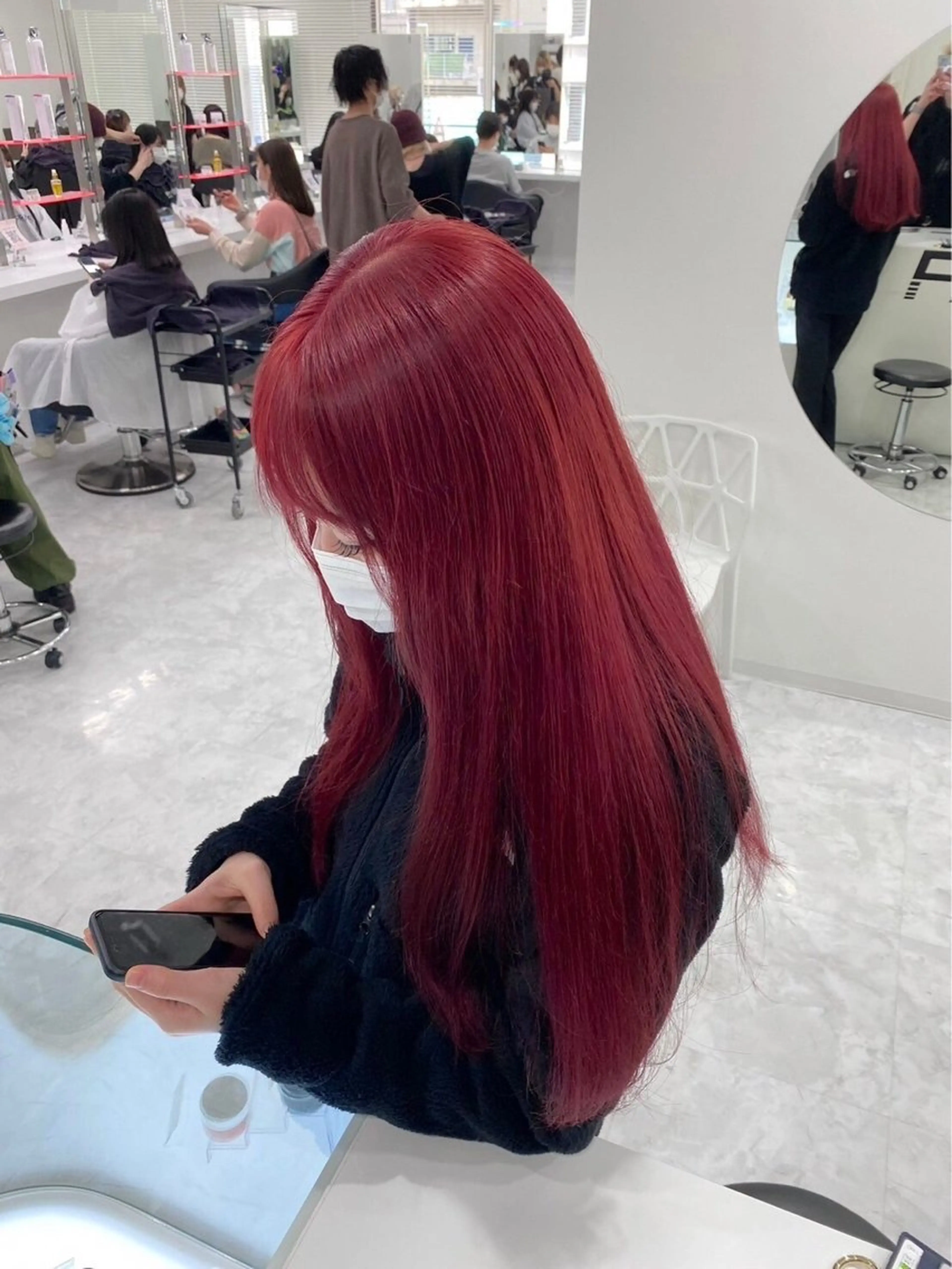 ロング カラー ヘアアレンジ ヘアカラー トリートメント 韓国レイヤーカット /韓国トレンドカラーのヘアスタイル