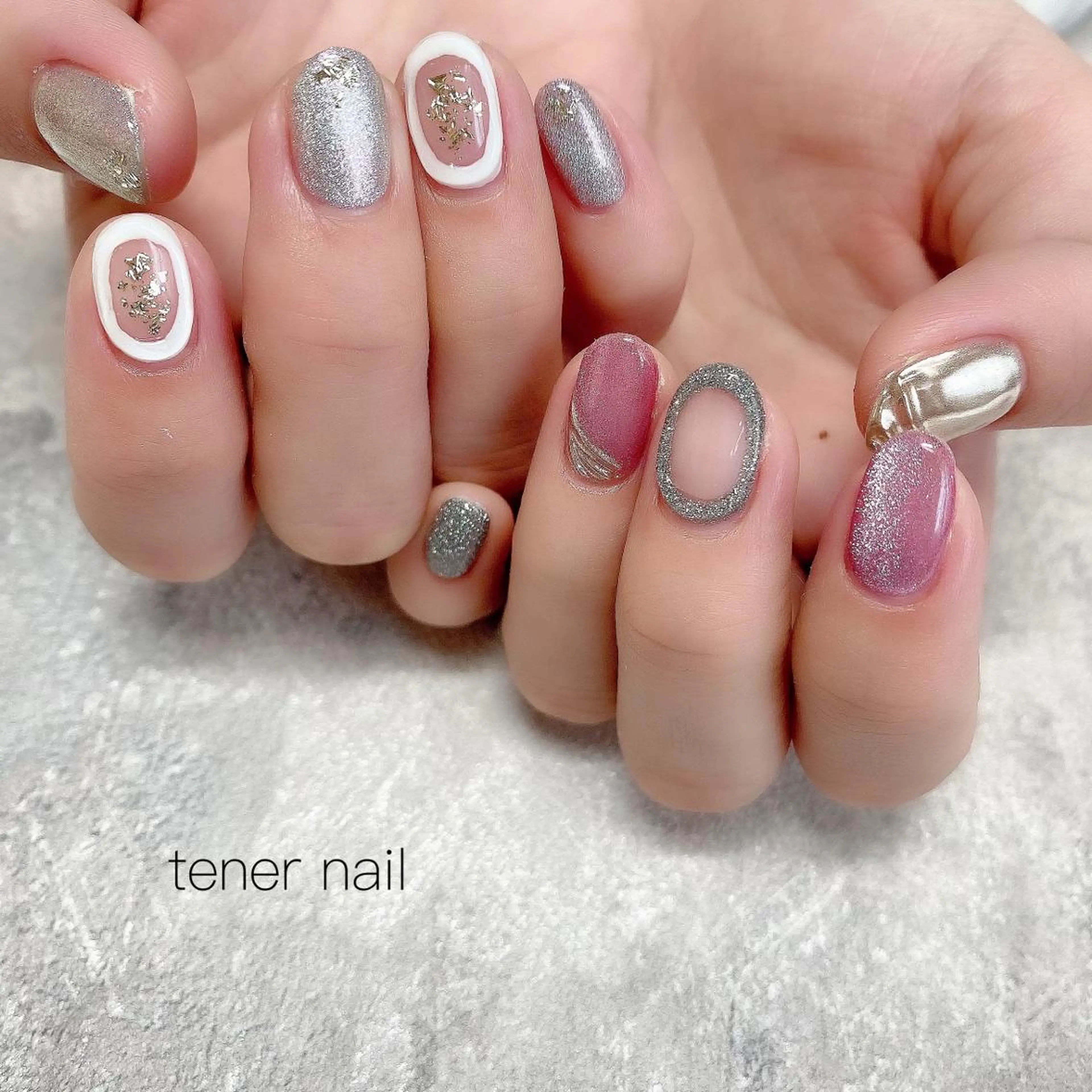 ネイル フラッシュネイル ニュアンスネイル 春ネイル テネルネイル tener nailのネイルデザイン