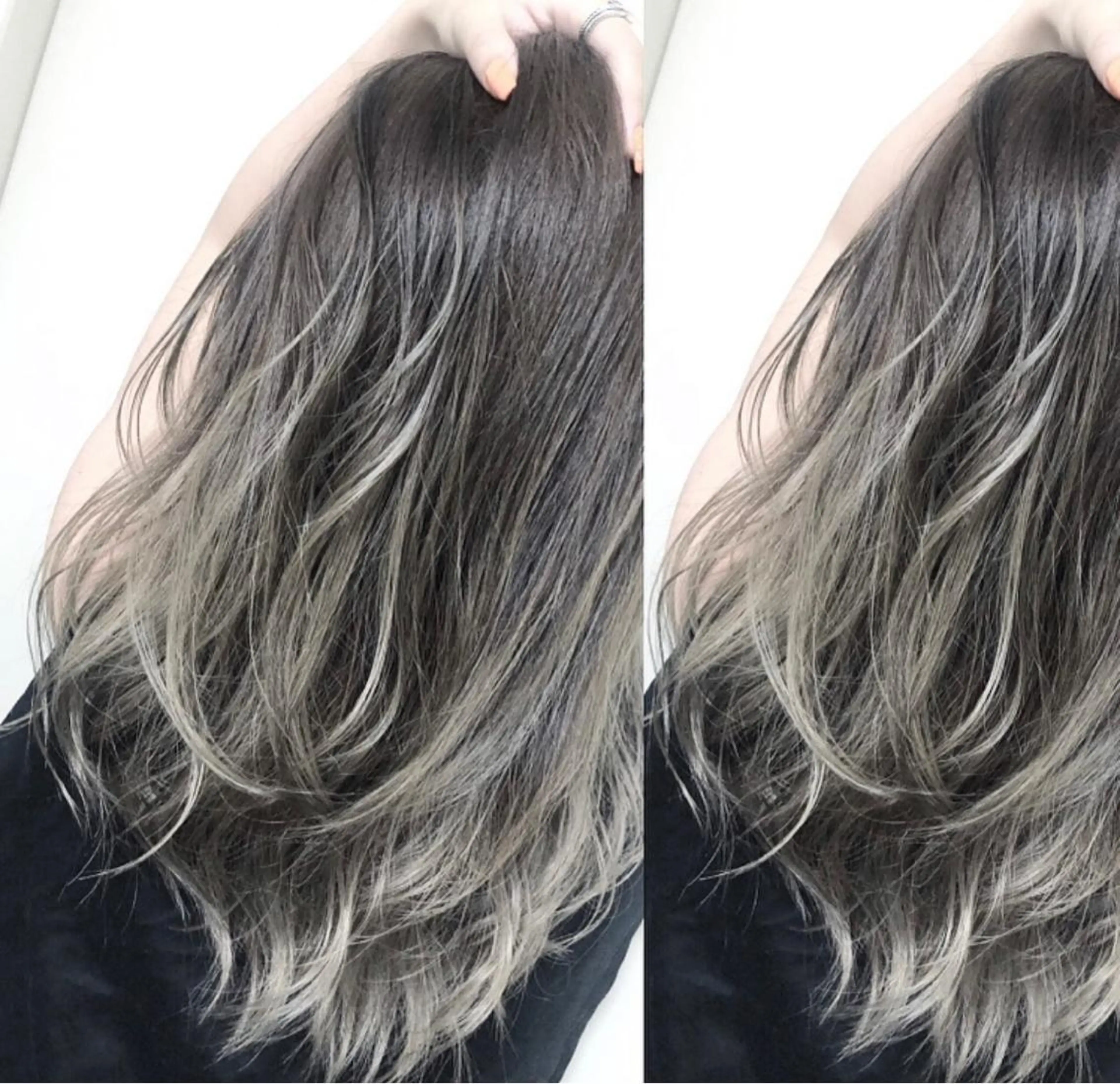 セミロング 外国人風カラー レイヤーカット MOMO KAのヘアスタイル