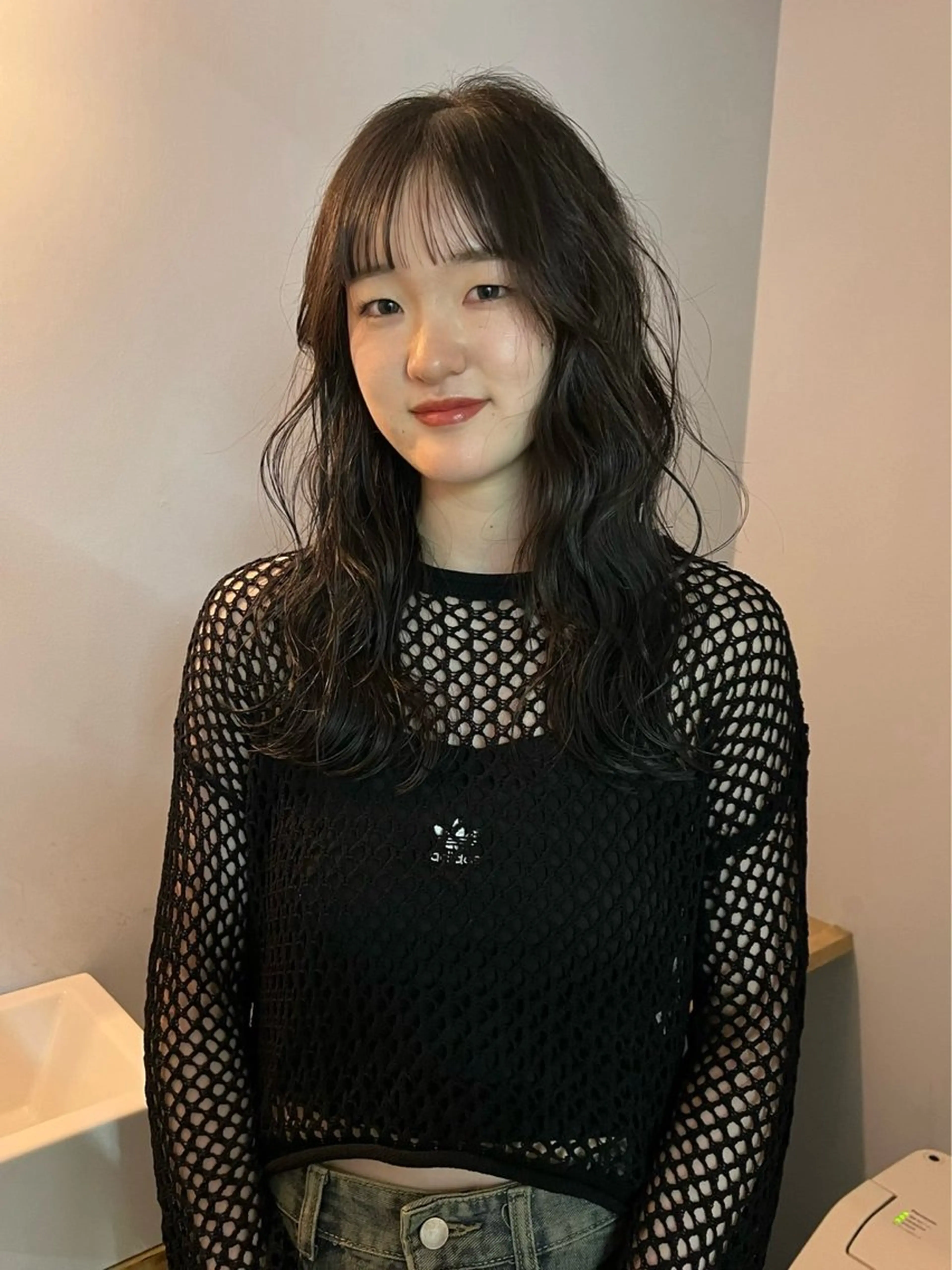 セミロング runa/栄/パーマ /ブリーチモデルのヘアスタイル