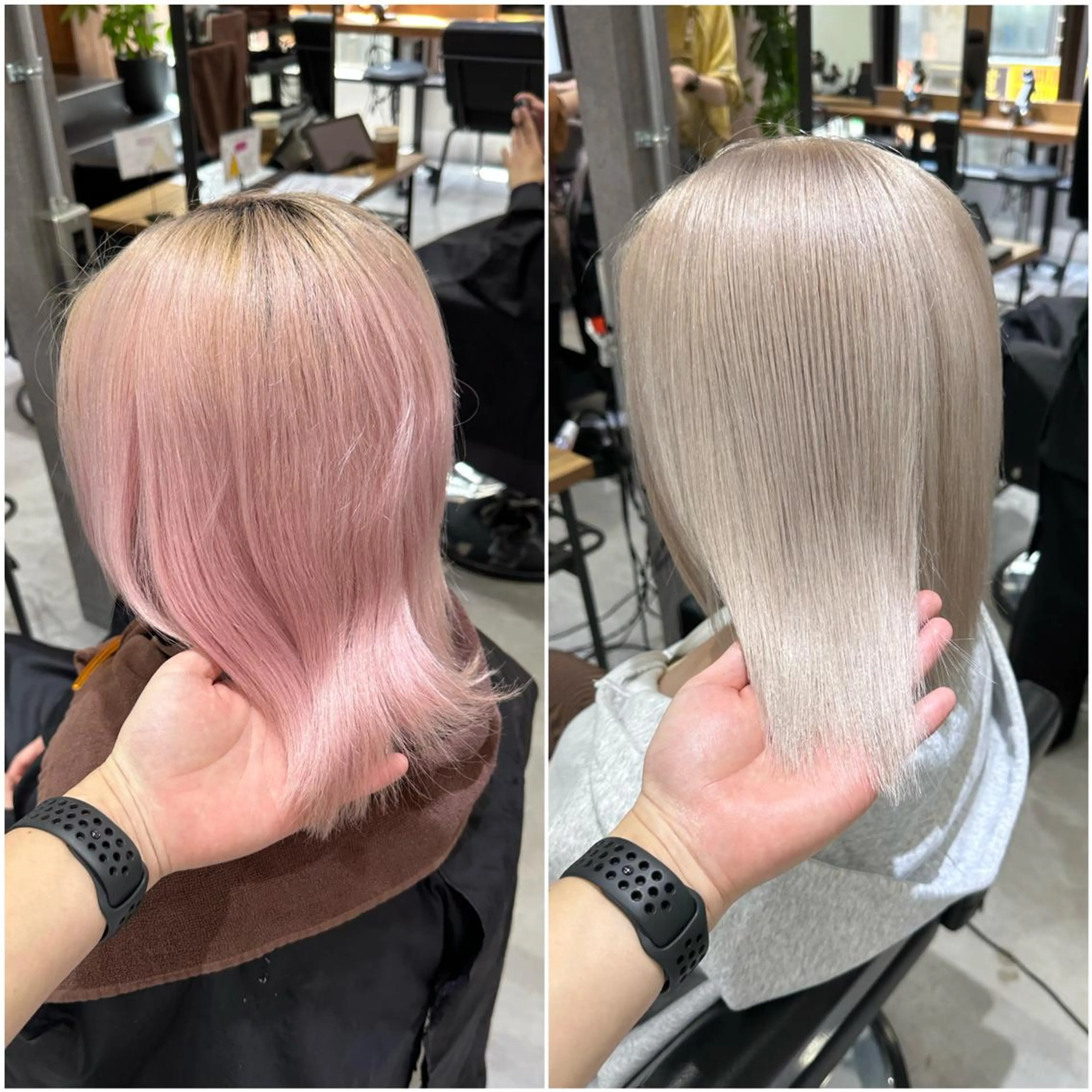 セミロング カラー ダブルカラー 髪質改善 トリートメント KEISUKE🐶 カラー✨エクステのヘアスタイル