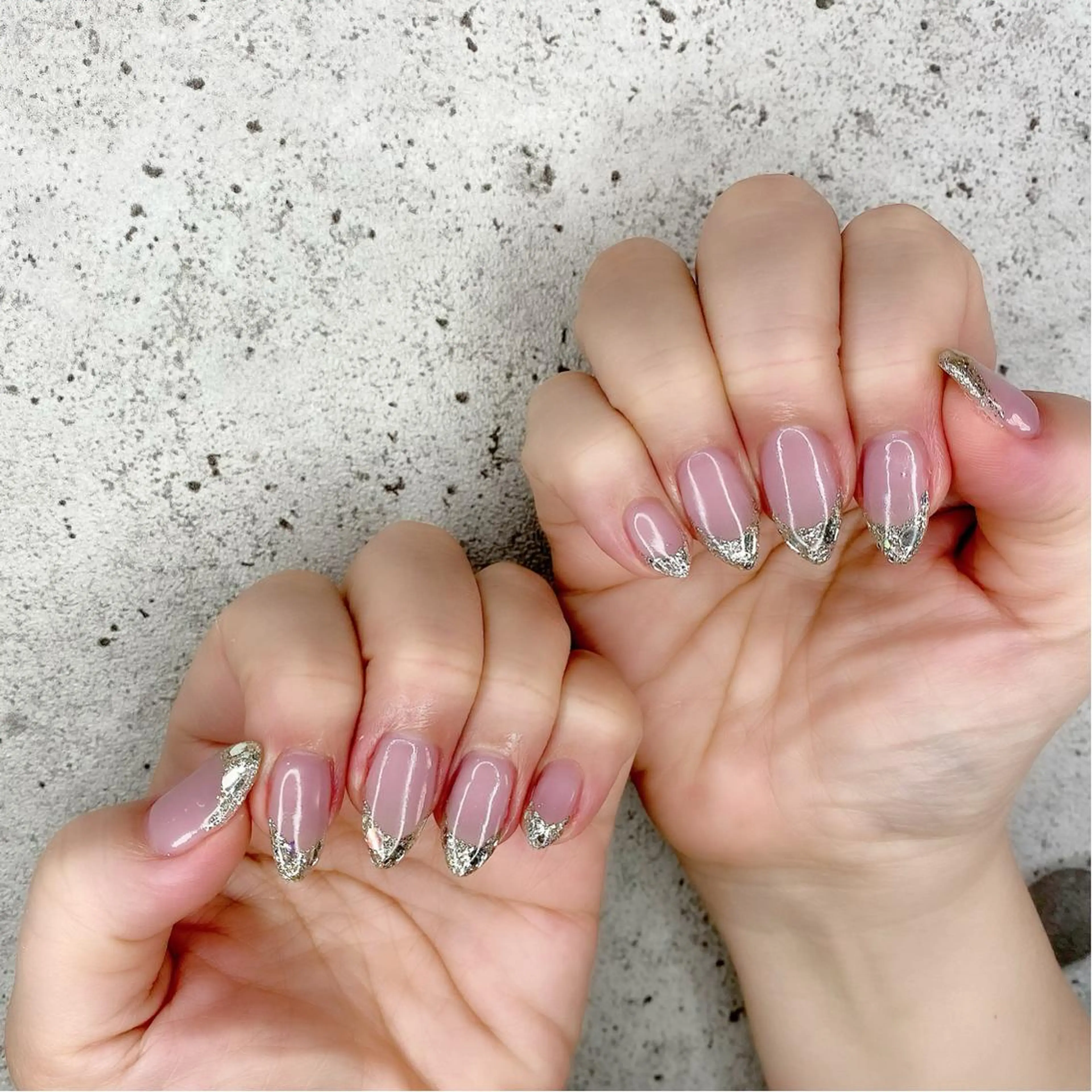 セミロング カラー パーマ ヘアアレンジ メンズ キッズ ネイル マツエク・マツパ ナチュラル フレンチネイル ガラスフレンチ キラキラネイル ハンドネイル Salon Ｋのネイルデザイン