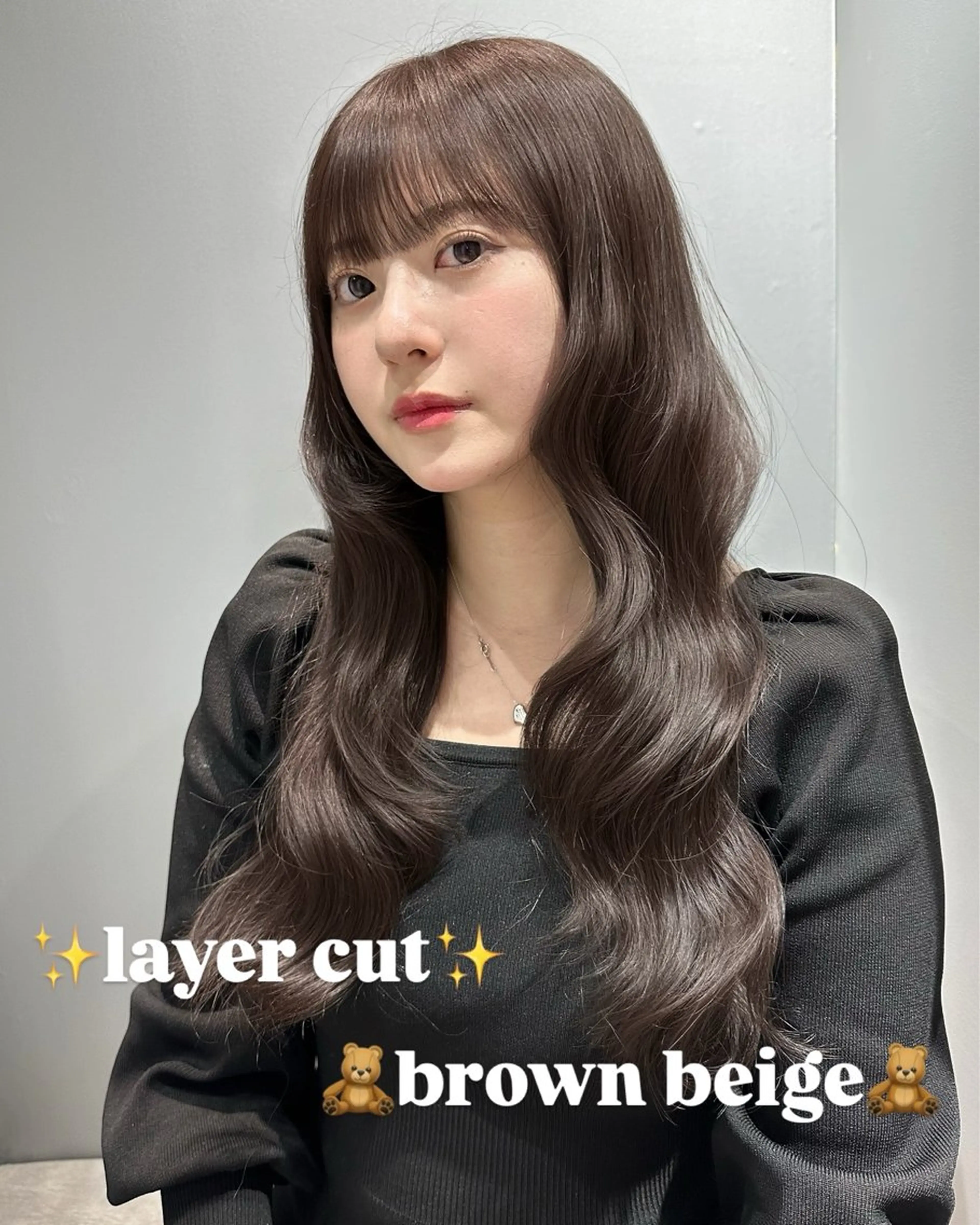 セミロング カット ヘアカラー トリートメント 韓国/ワンホンヘア 髪質改善/MaCoのヘアスタイル