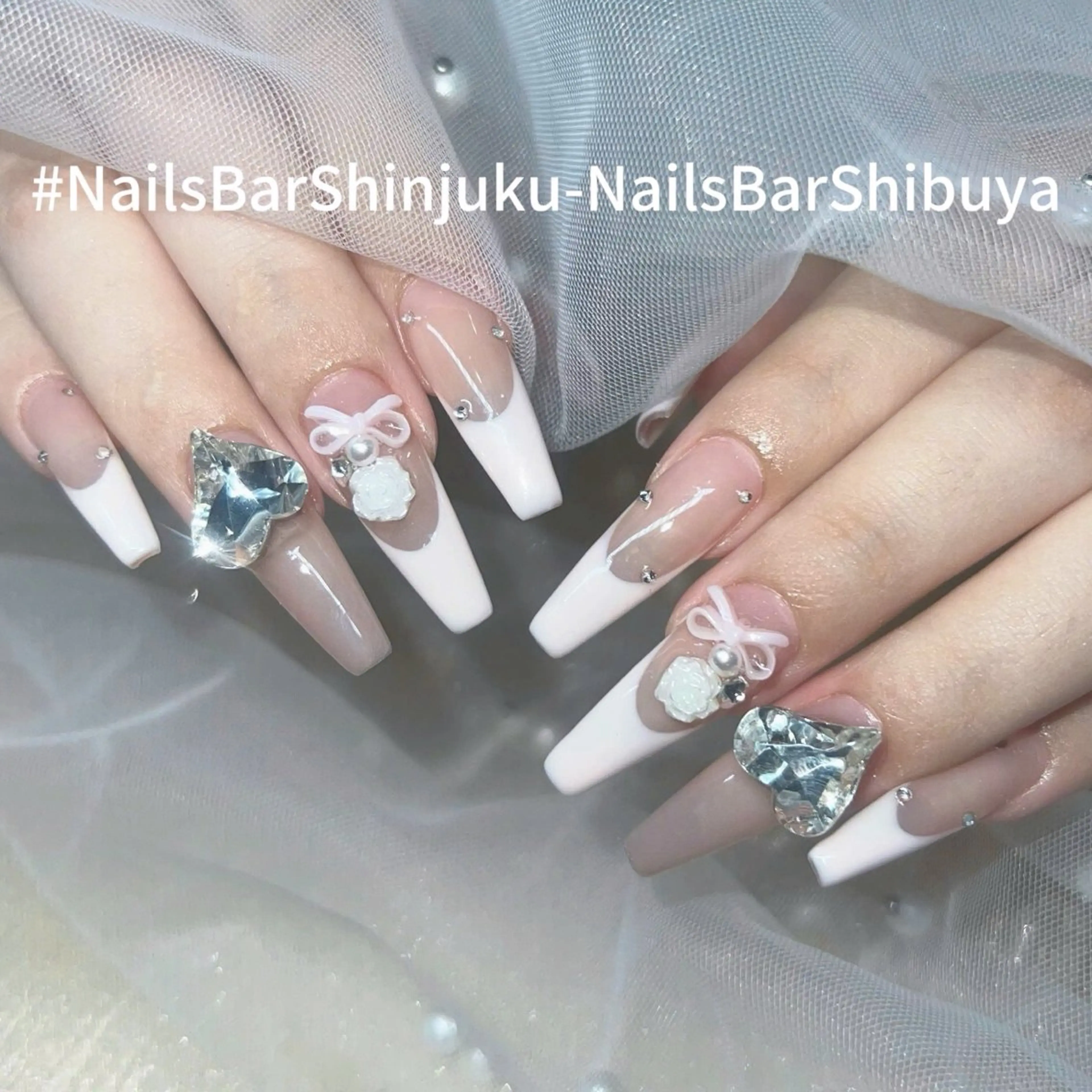 ネイル 長さ出し フレンチネイル ジェルネイル 韓国ネイル ロングネイル NAILS BAR SHINJUKUのネイルデザイン