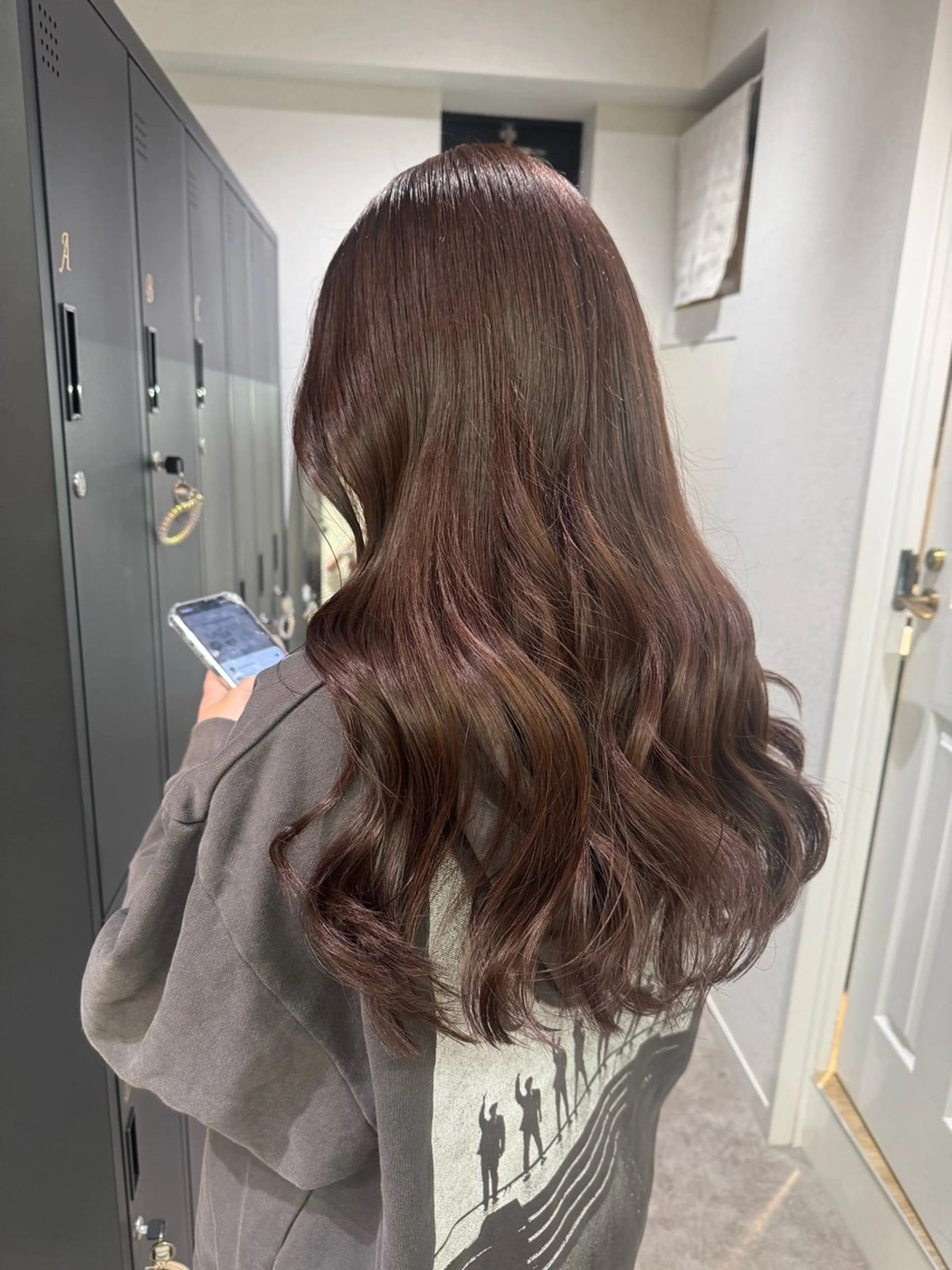 ロング カラー ブラウンカラー ヘアカラー トリートメント ヘアセット 美髪縮毛矯正/暖色 カラー/エクステのヘアスタイル